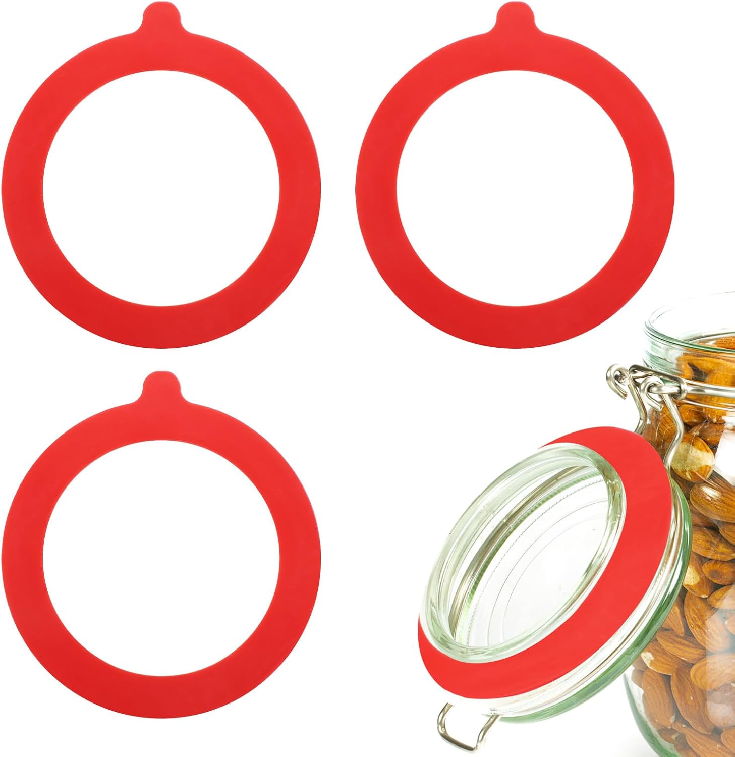 9-Piece Silicone Gasket Set for Glass Jars Durable Leakproof Canning Seals