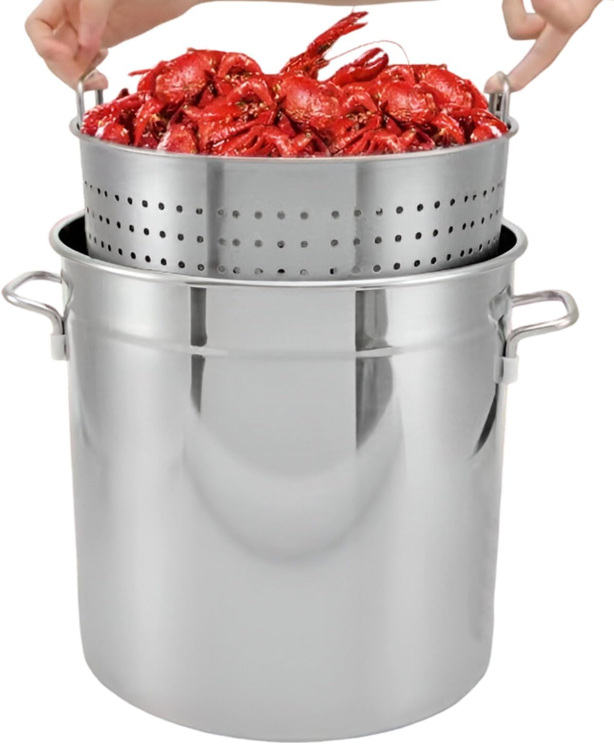 AIZYR Heavy-Duty Stock Pot with Steamer Basket 40cmx40cm