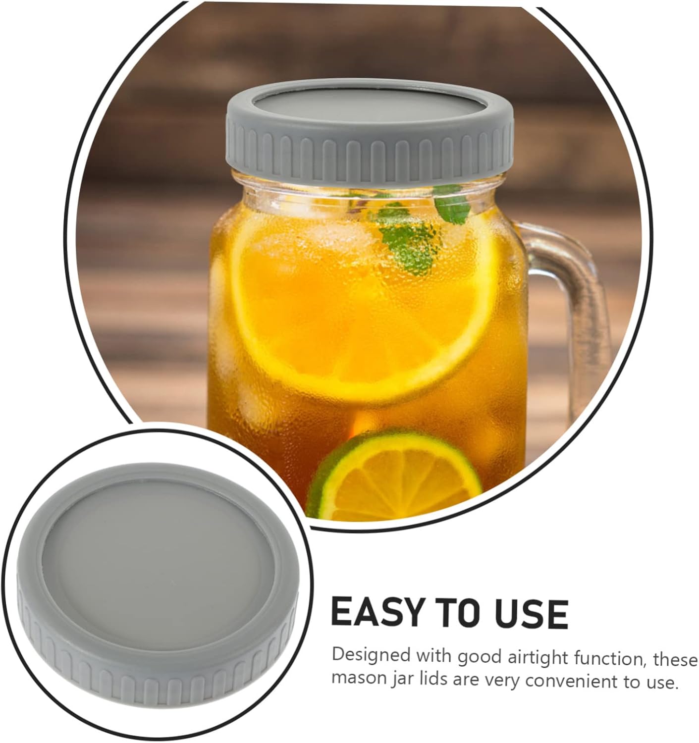 SECFOU 5-Piece Wide Mouth Mason Jar Lids Set