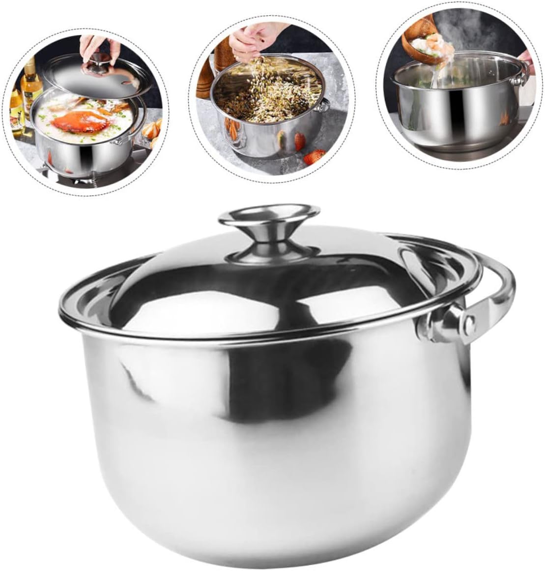 Cozy Multi-Purpose Stainless Steel Cooking Pot and Serving Bowl