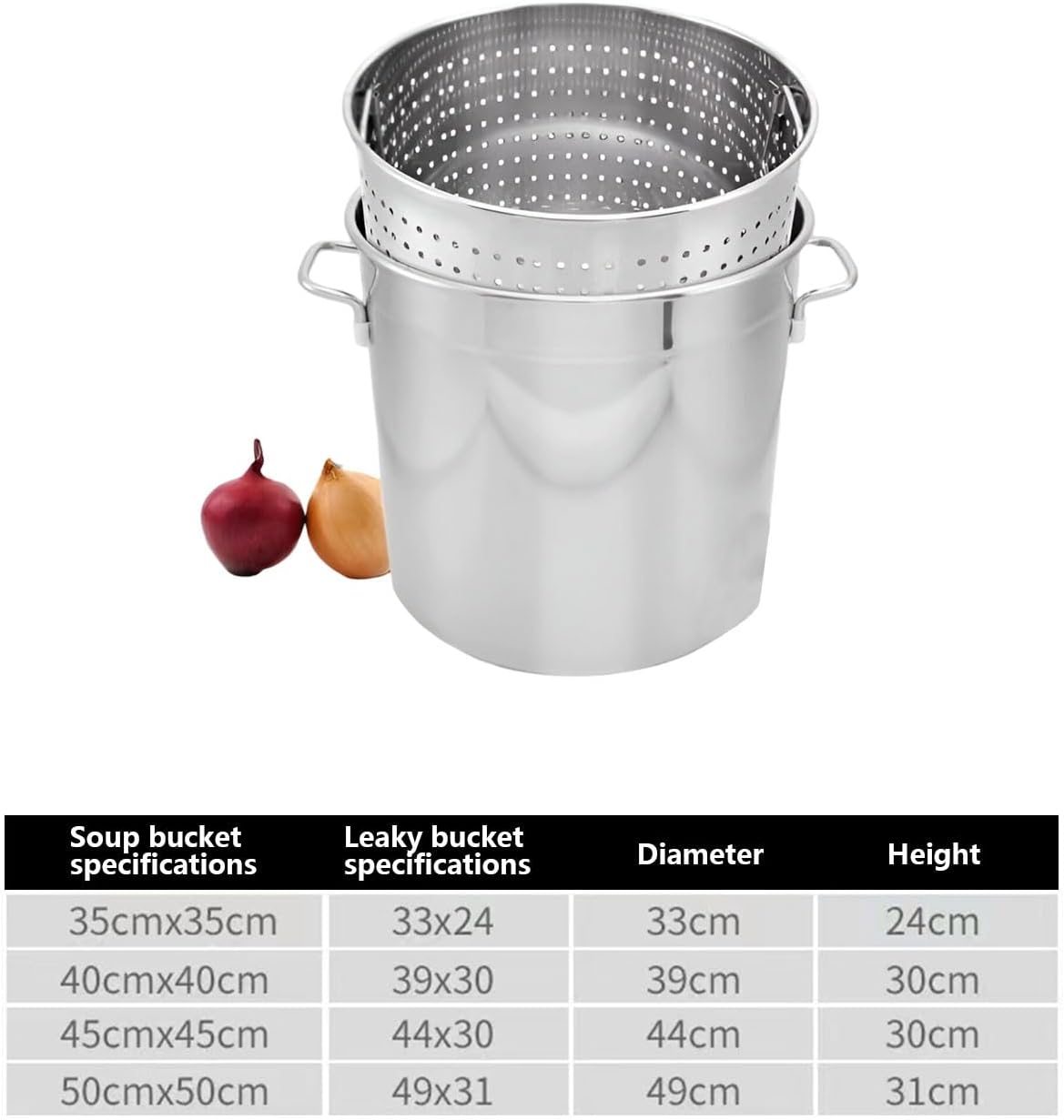 AIZYR Heavy-Duty Stock Pot with Steamer Basket 40cmx40cm