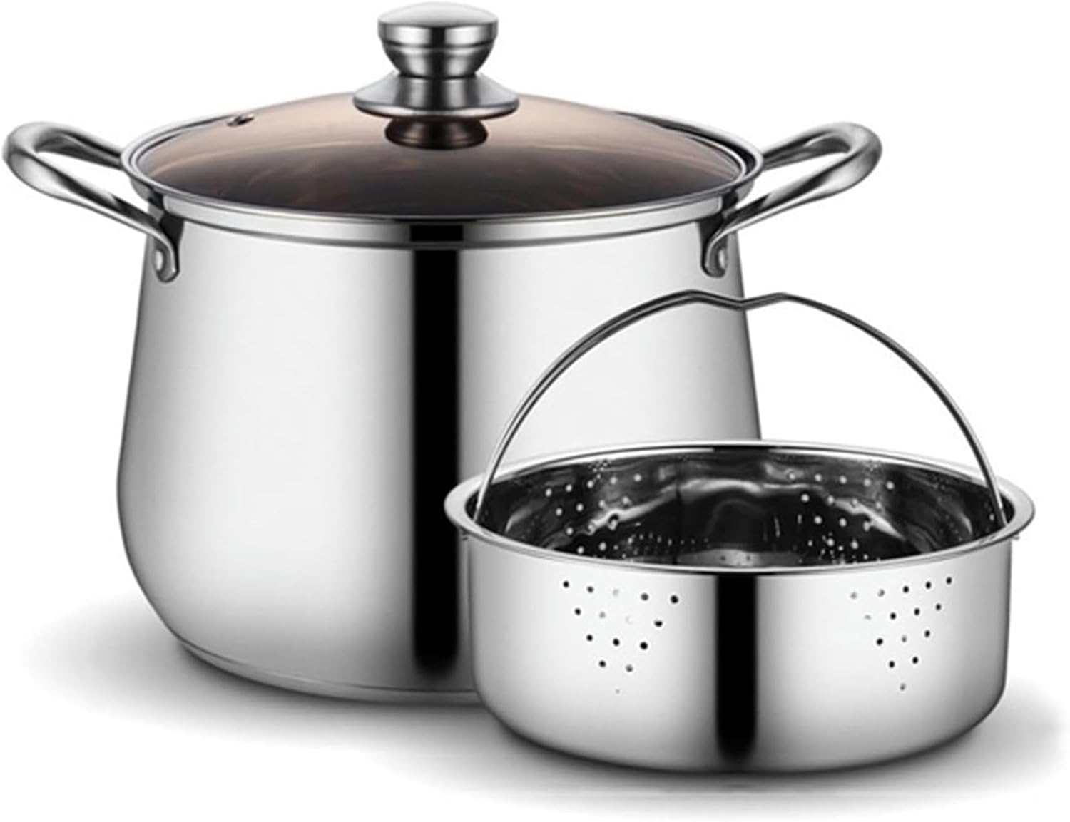 Stainless Steel Stock Pot with Steamer - Multurpose Cooking Pan