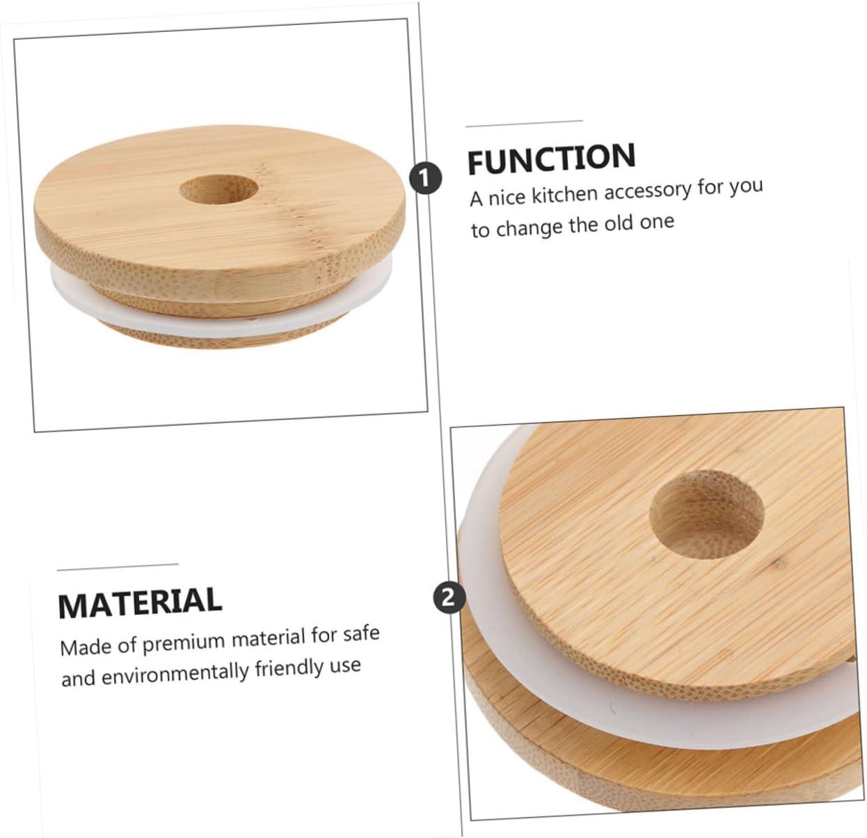 4pcs Airtight Jar Lids with Straw Hole for Mason Jars