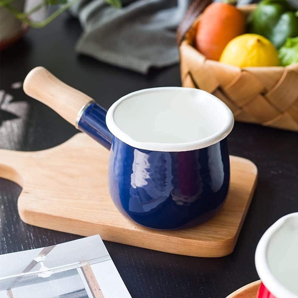 YumCute Home Small Enamel Milk Pot Heat-Conductive Kitchen Pan