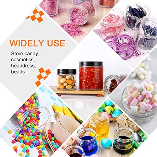 Vivimee 24 Pack Clear Plastic Jars with Lids 16 oz 8 oz