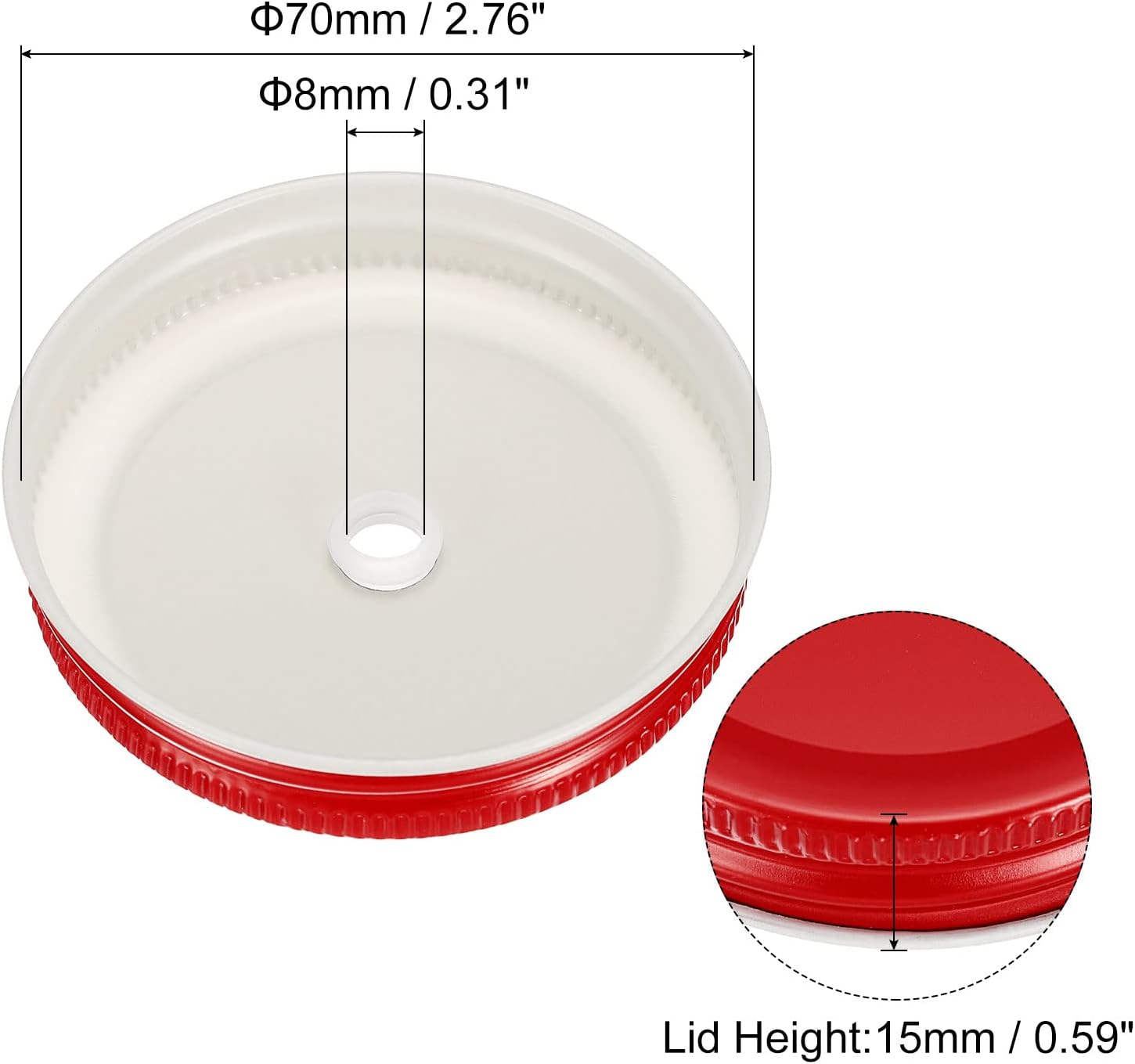 Ergonomic Mason Jar Lids with Straw Hole - Canning Serving Tips