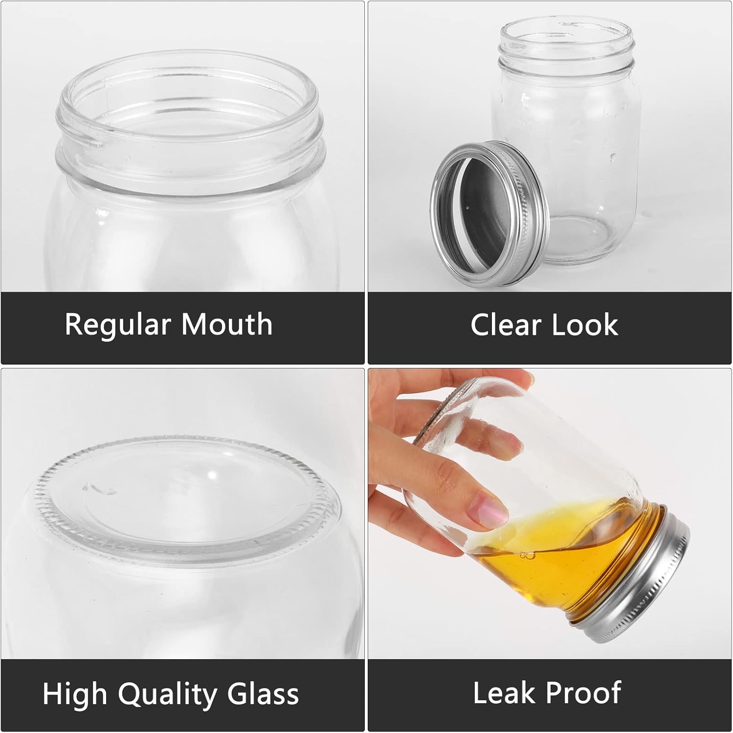 Haneye 20-Piece Glass Mason Jars