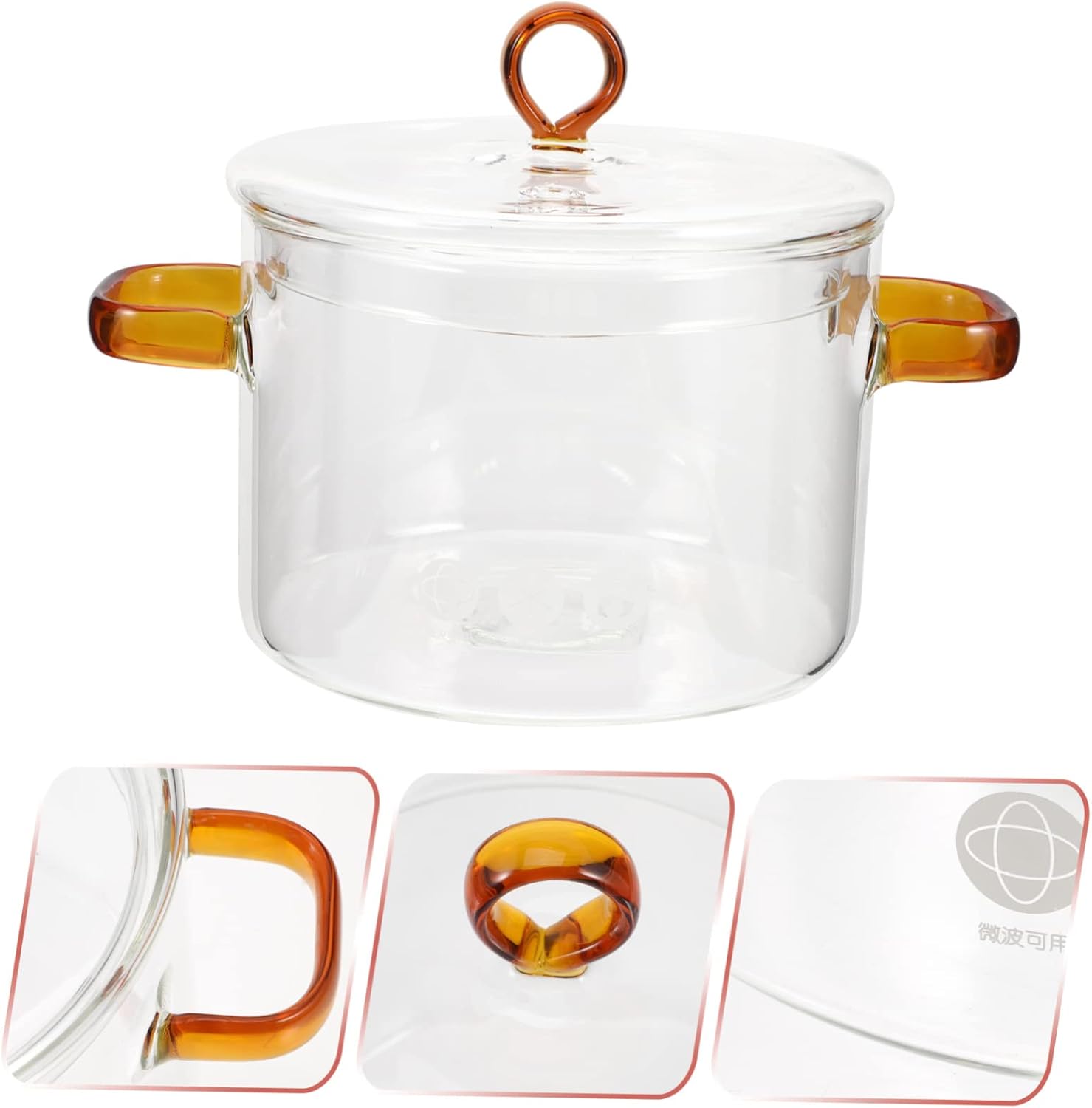 Double Handle Glass Soup Pot
