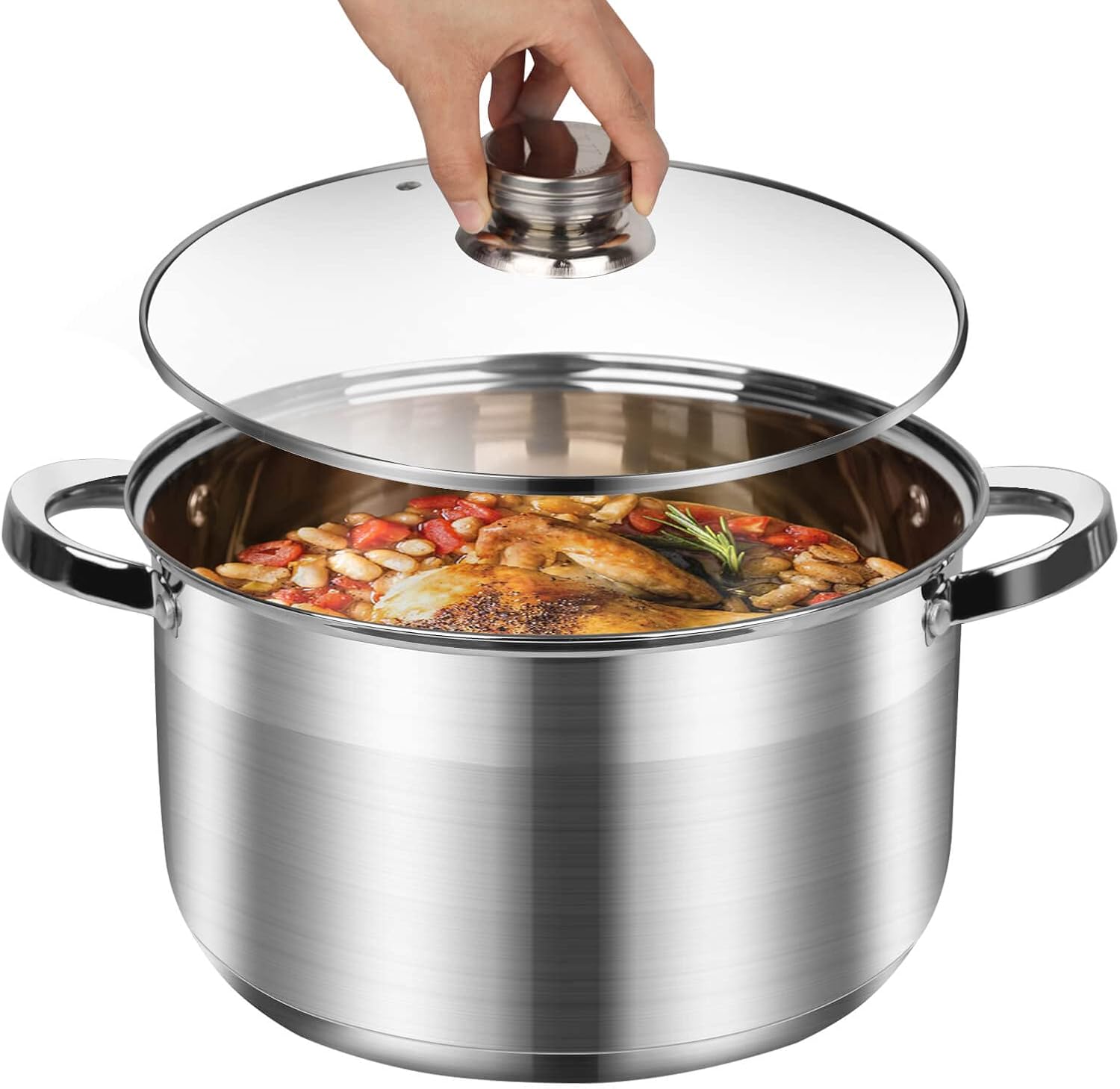 Stainless Steel 10 Quart Stockpot Durable Multifunctional Cooking Pot