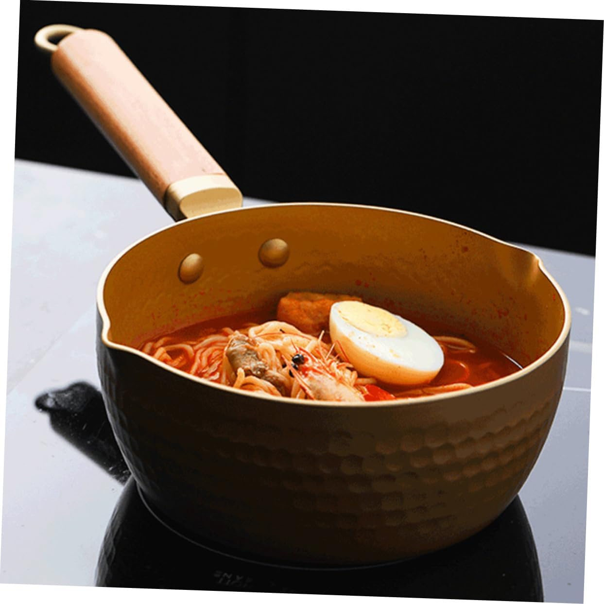 PRETYZOOM Ergonomic Handle Non-Stick Saucepan for Easy Pouring and Cleaning
