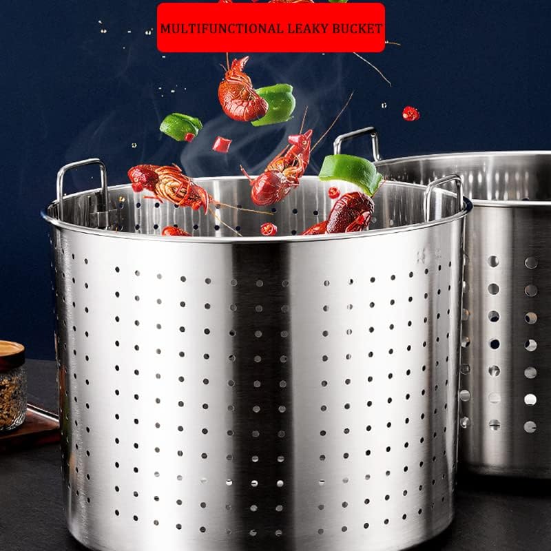NTumLeap Stainless Steel Stock Pot for Seafood Boiling and Steaming 45Qt63Qt