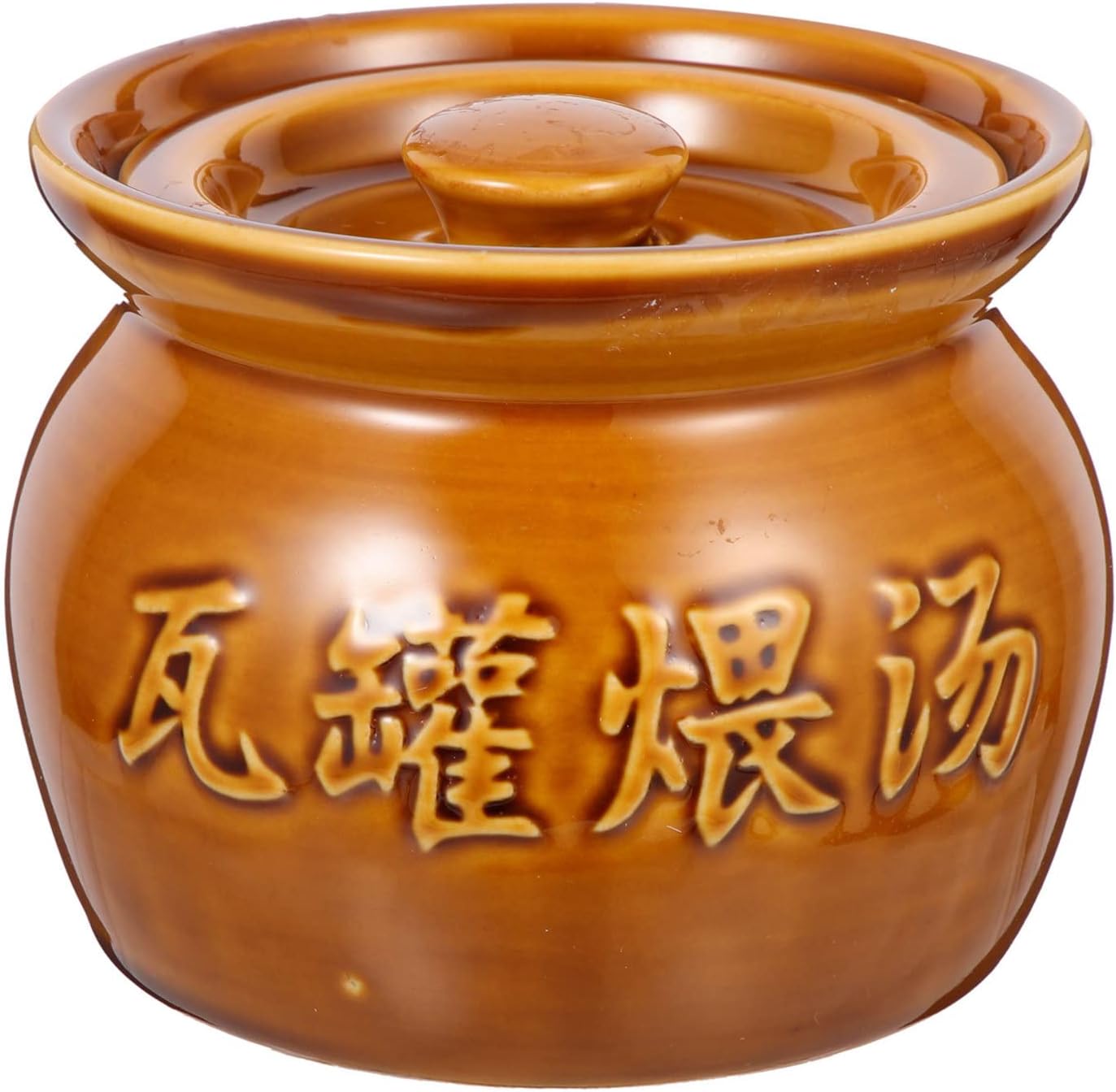 Yardwe Fermenting Jars Small Ceramic Stew Pot for Fermenting and Cooking 400ml