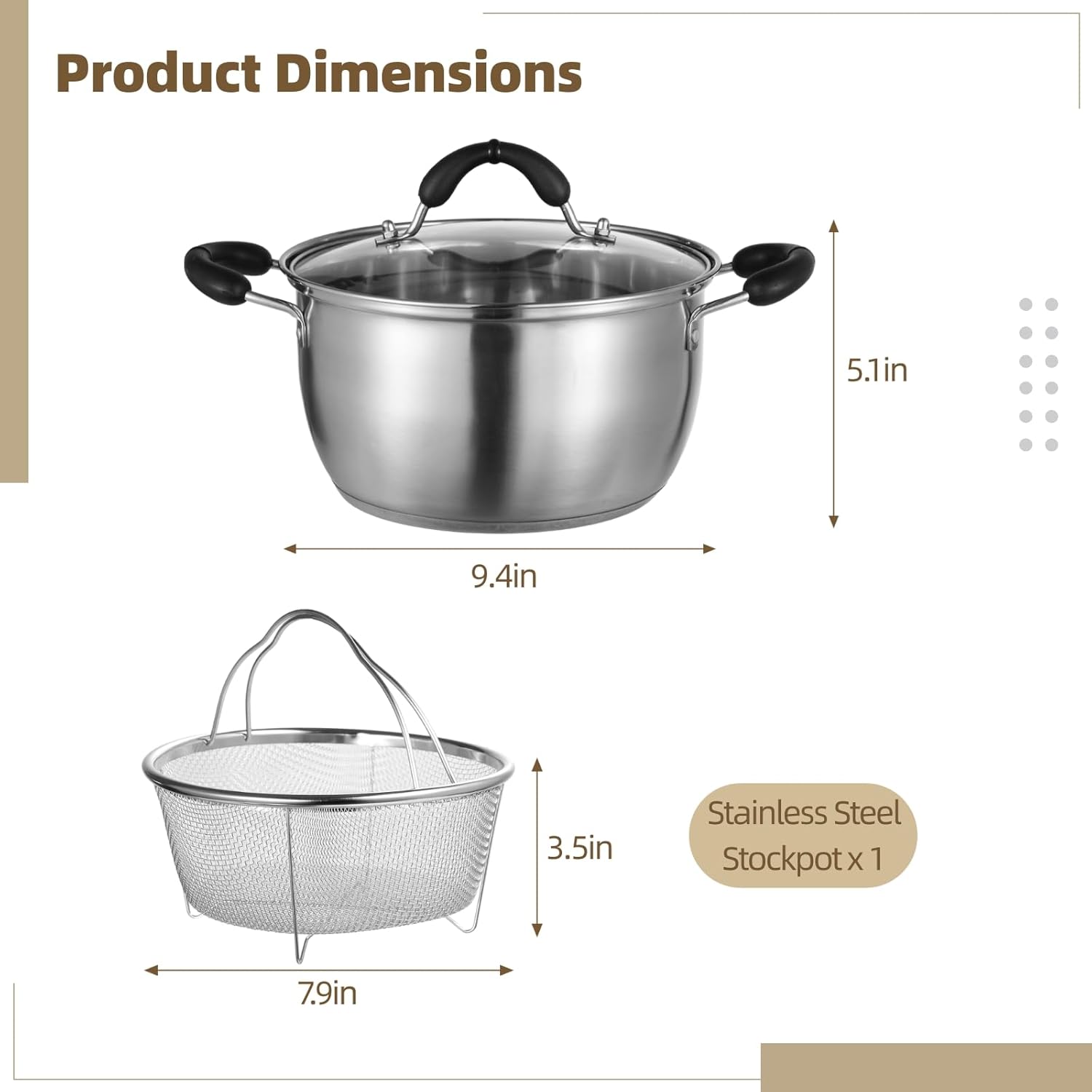 Epicover Stove Top Fryer Pot with Basket