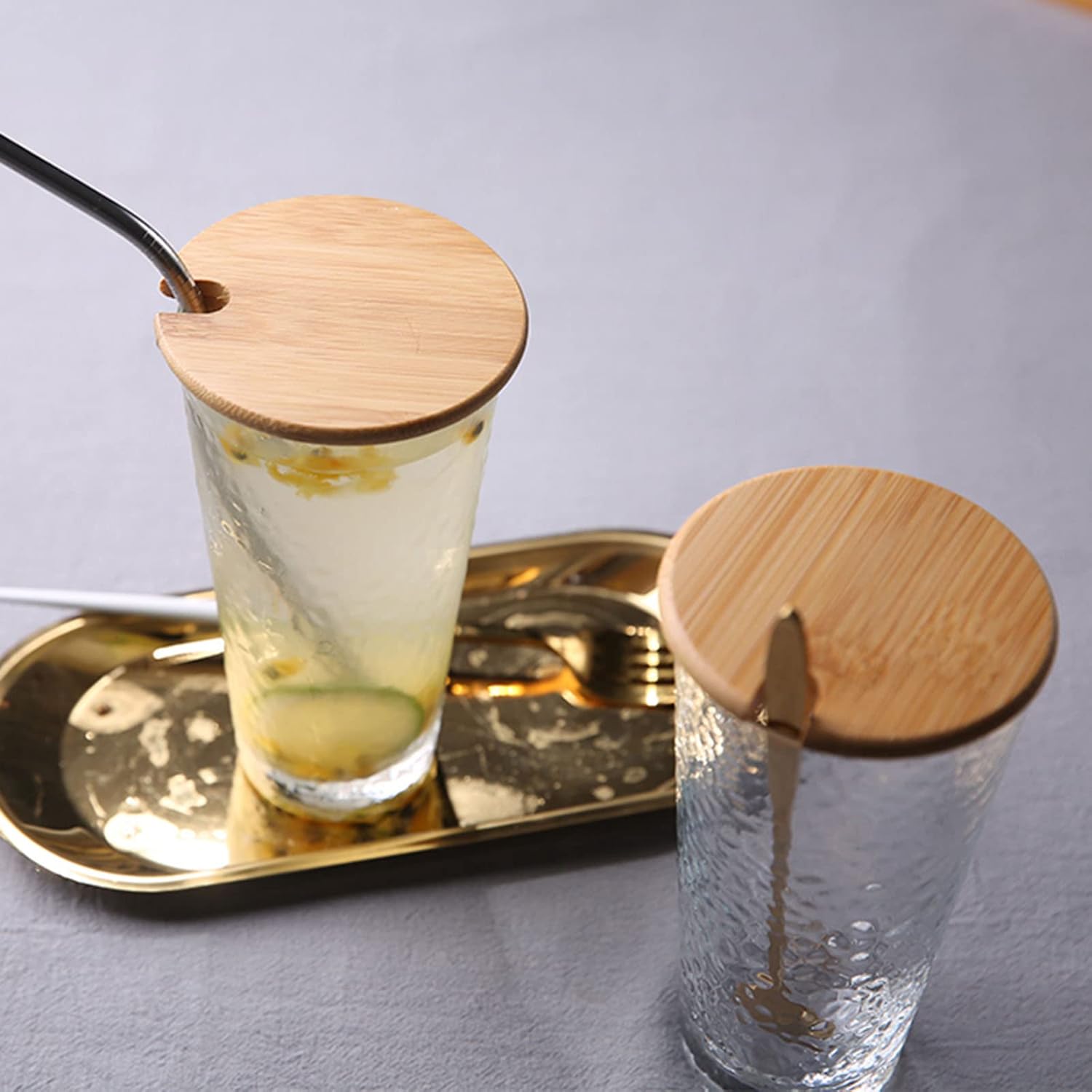 4-Piece Bamboo Mug Lids Heat-Resistant