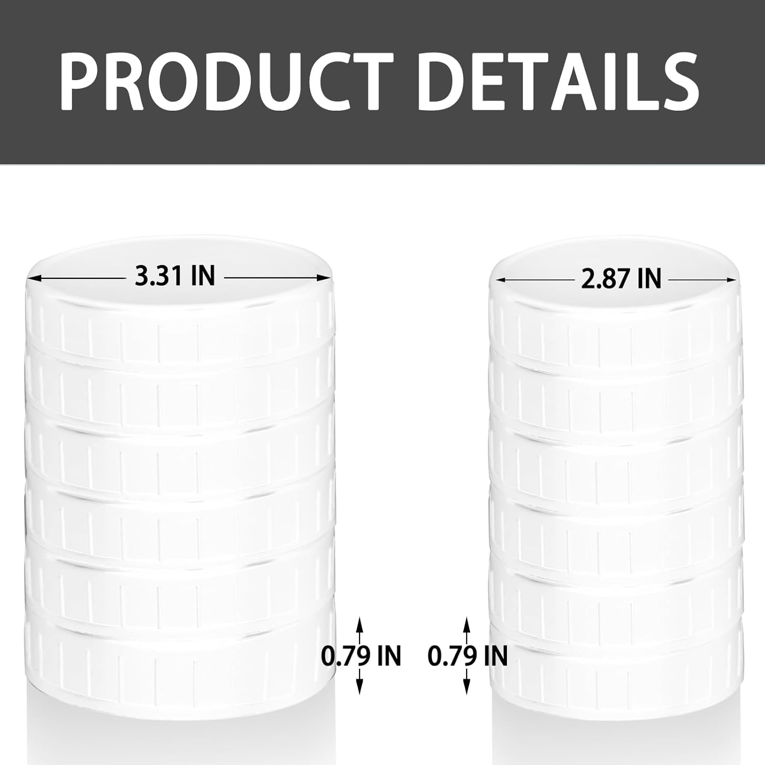 20 Set Mason Jar Lid Set for Canning with Silicone Sealing Rings
