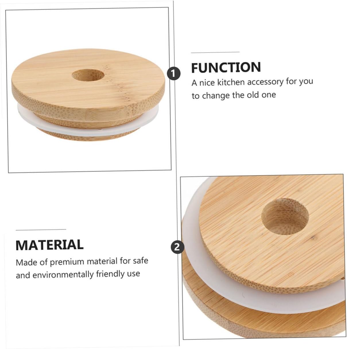 VOSAREA 4-Piece Lids Set for Mason Jars More