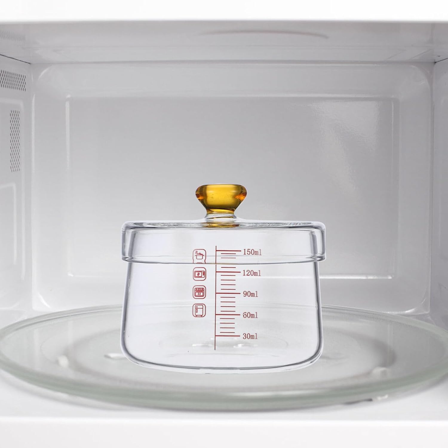 Alipis Glass Cooking Pot with Lid Heat-Resistant 150ml