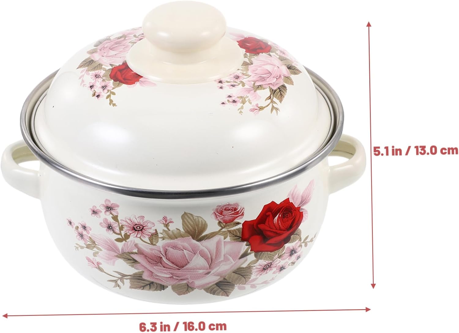 Sturdy Retro Stockpot with Double Handles Elegant Design for Kitchen Use