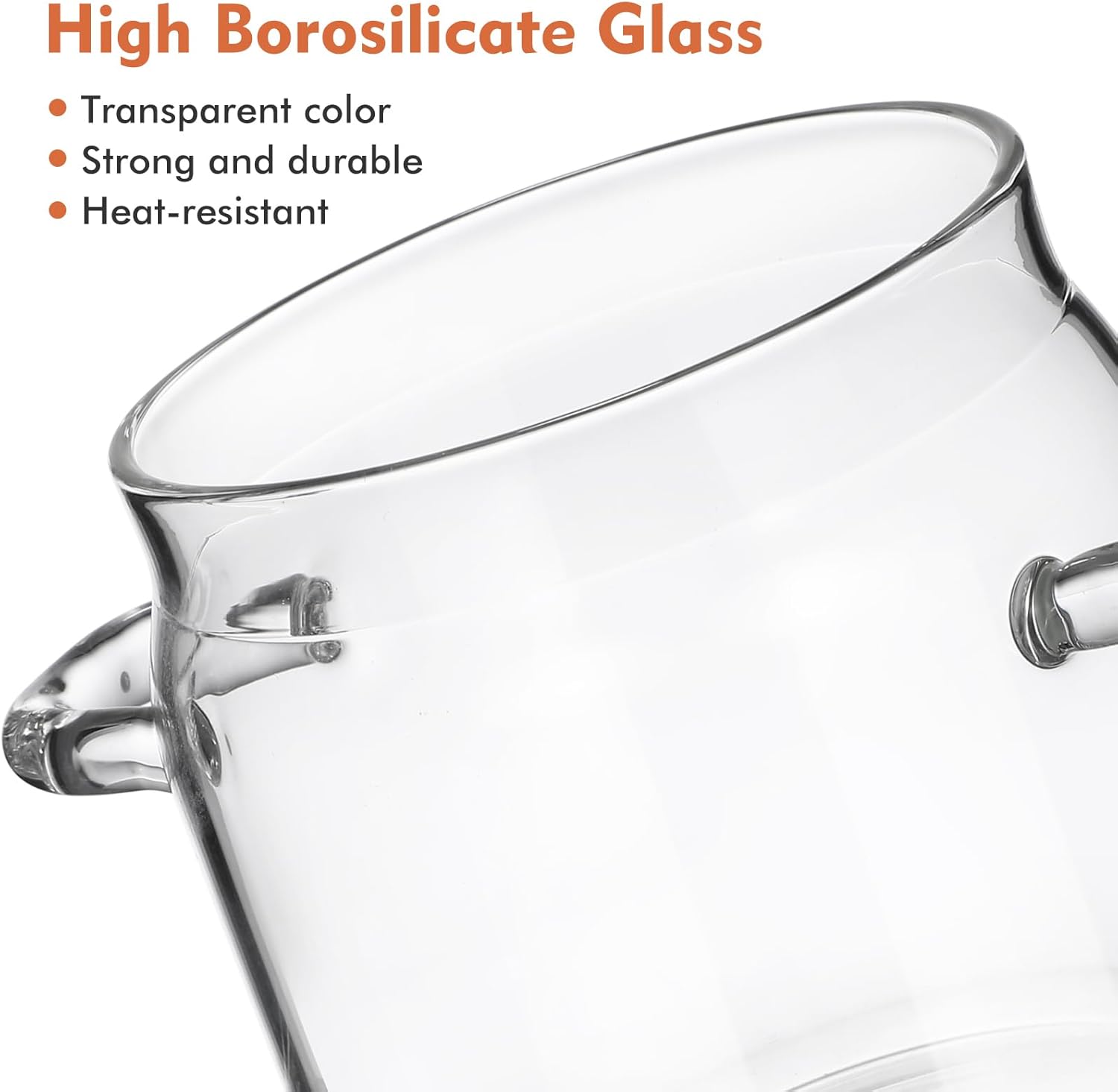 SHERCHPRY Clear Glass Stockpot with Lid for Home and Kitchen Use