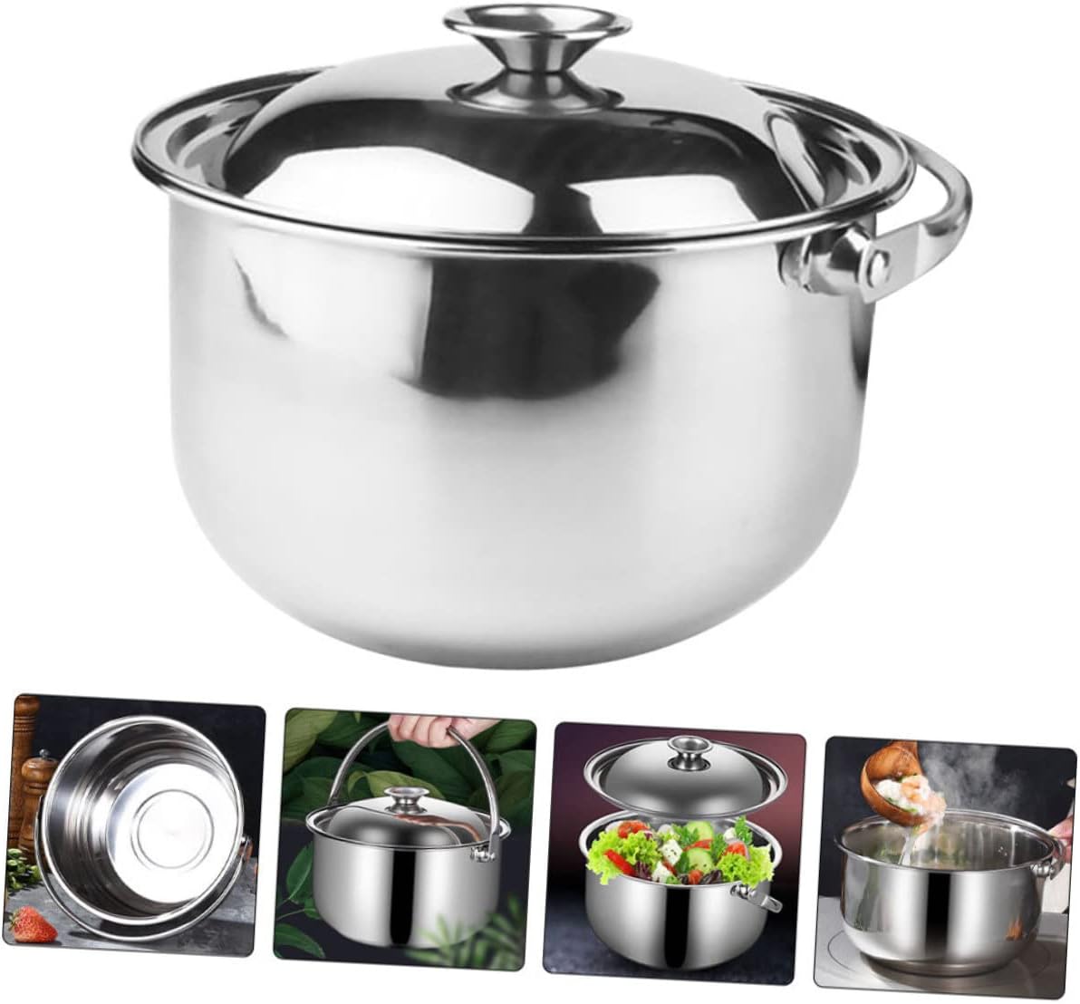 Cozy Multi-Purpose Stainless Steel Cooking Pot and Serving Bowl
