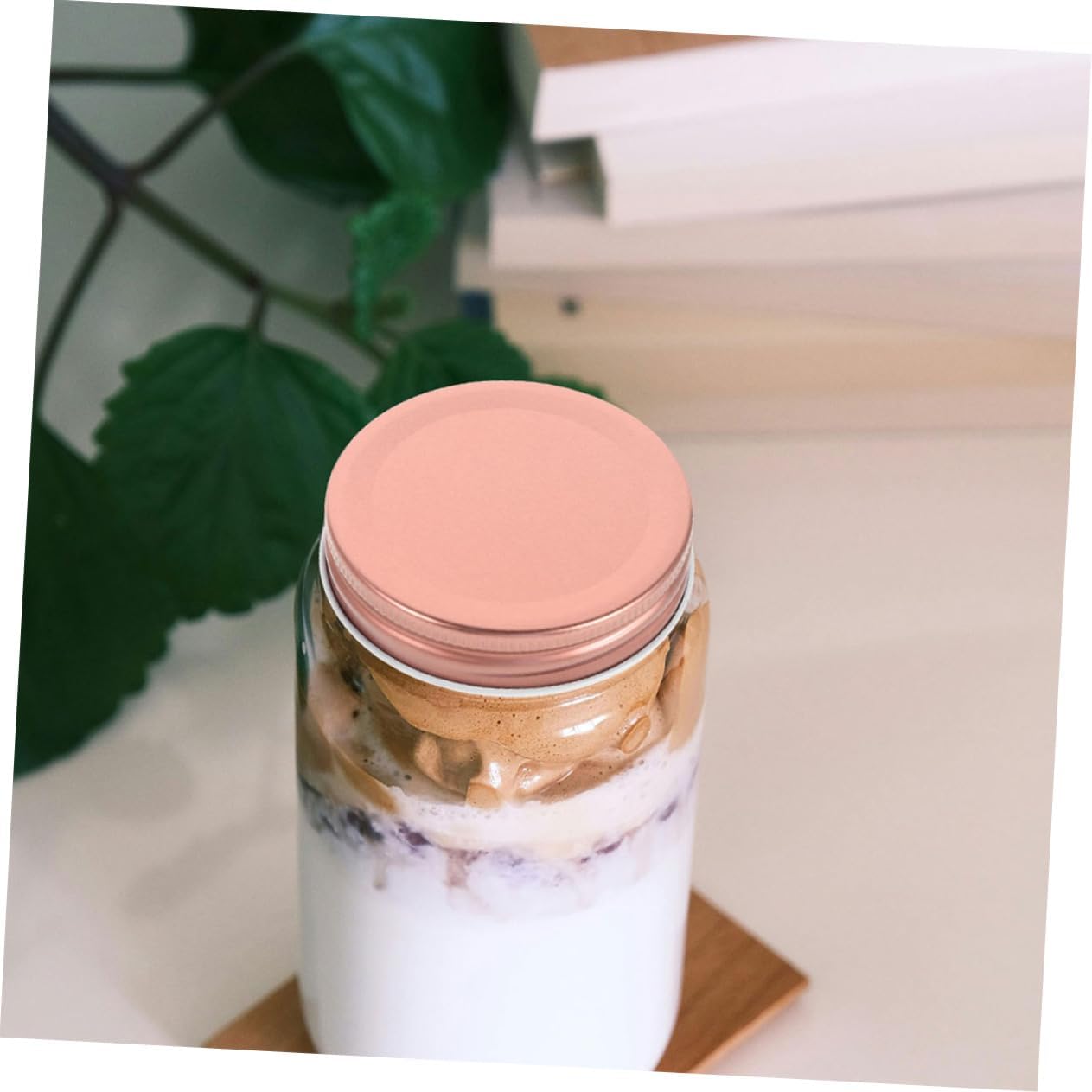 DECHOUS 24pcs 70mm Wide Mouth Reusable Mason Jar Lids Leak-Proof Preserving