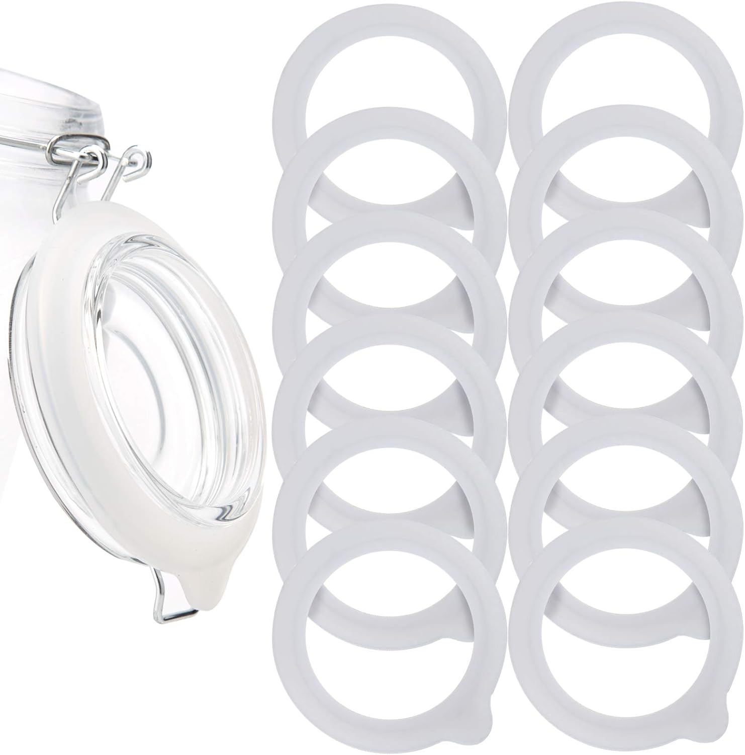12-Piece Silicone Jar SealsReplacement for Mason Jars