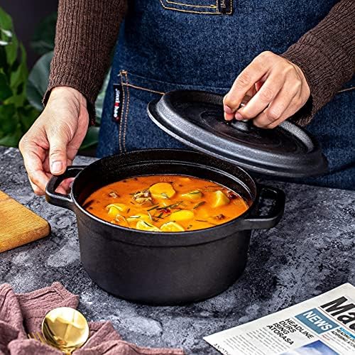 4 Quart Bruntmor Cast Iron Braising Pan with Lid and Handles