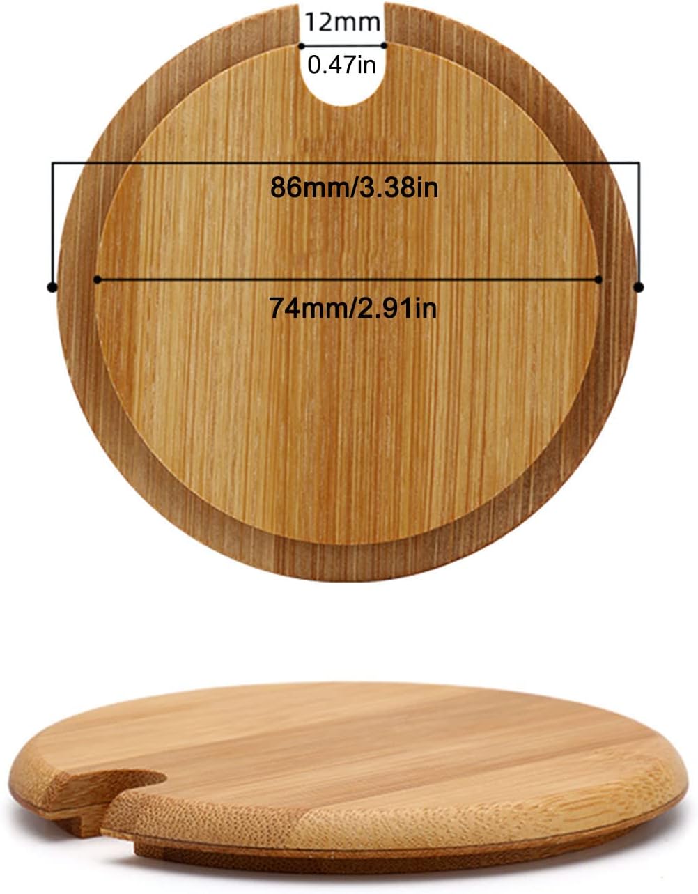 4-Piece Bamboo Mug Lids Heat-Resistant