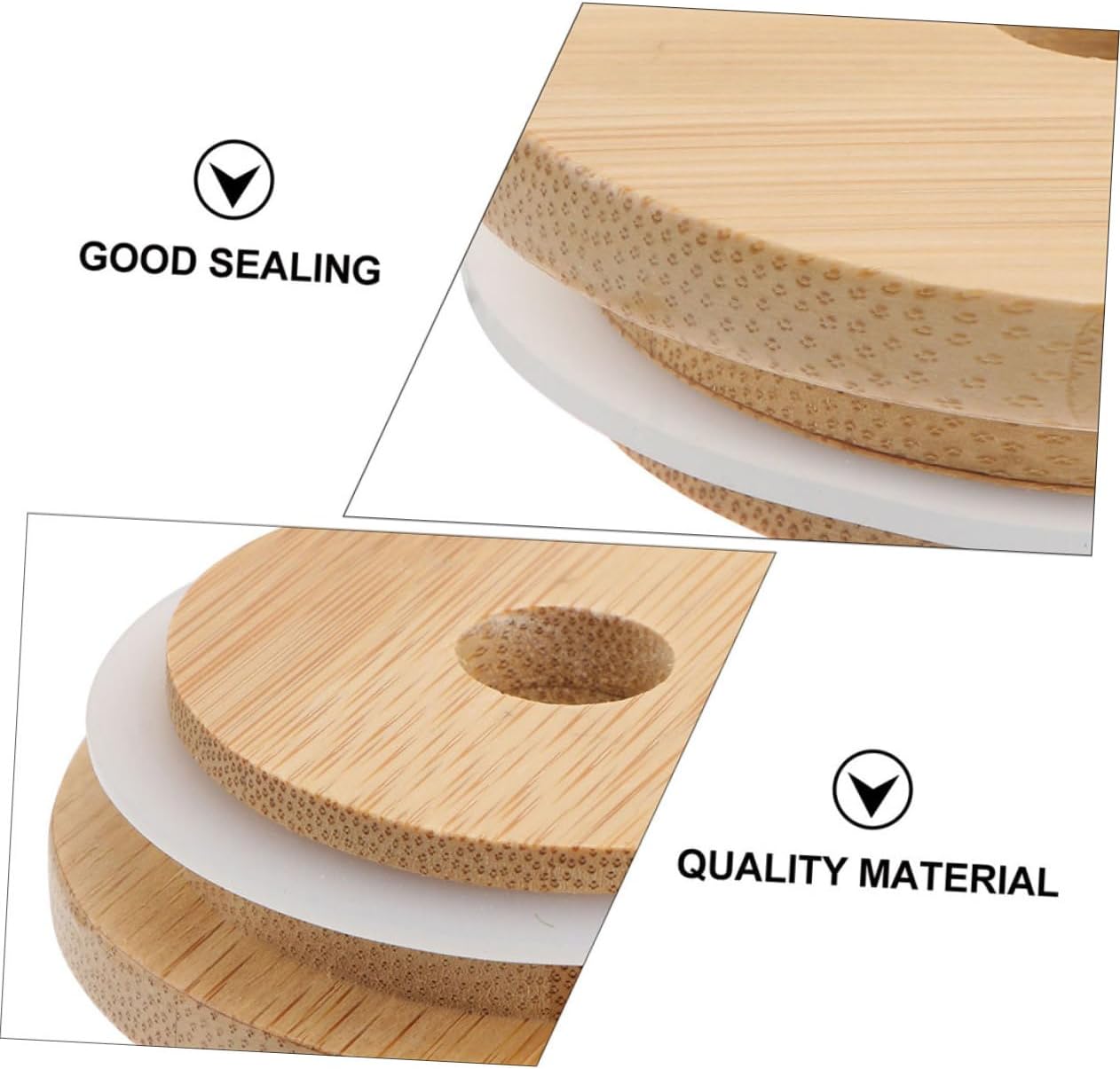 Zerodeko 4pcs Reusable Mason Jar Lids with Straw Hole