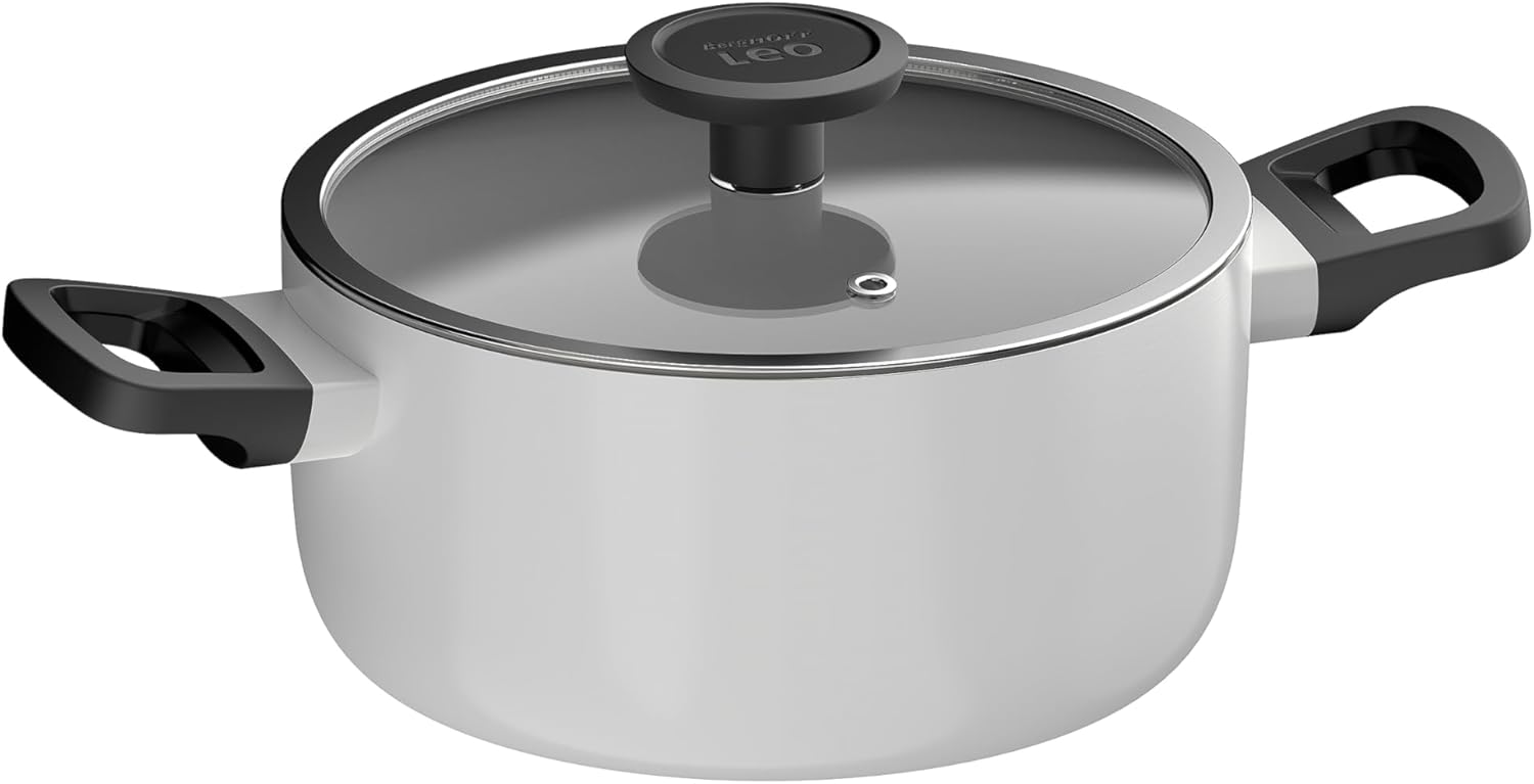 Berghoff Leo Glints 3qt Stockpot with Glass Lid and CeraGreen Coating