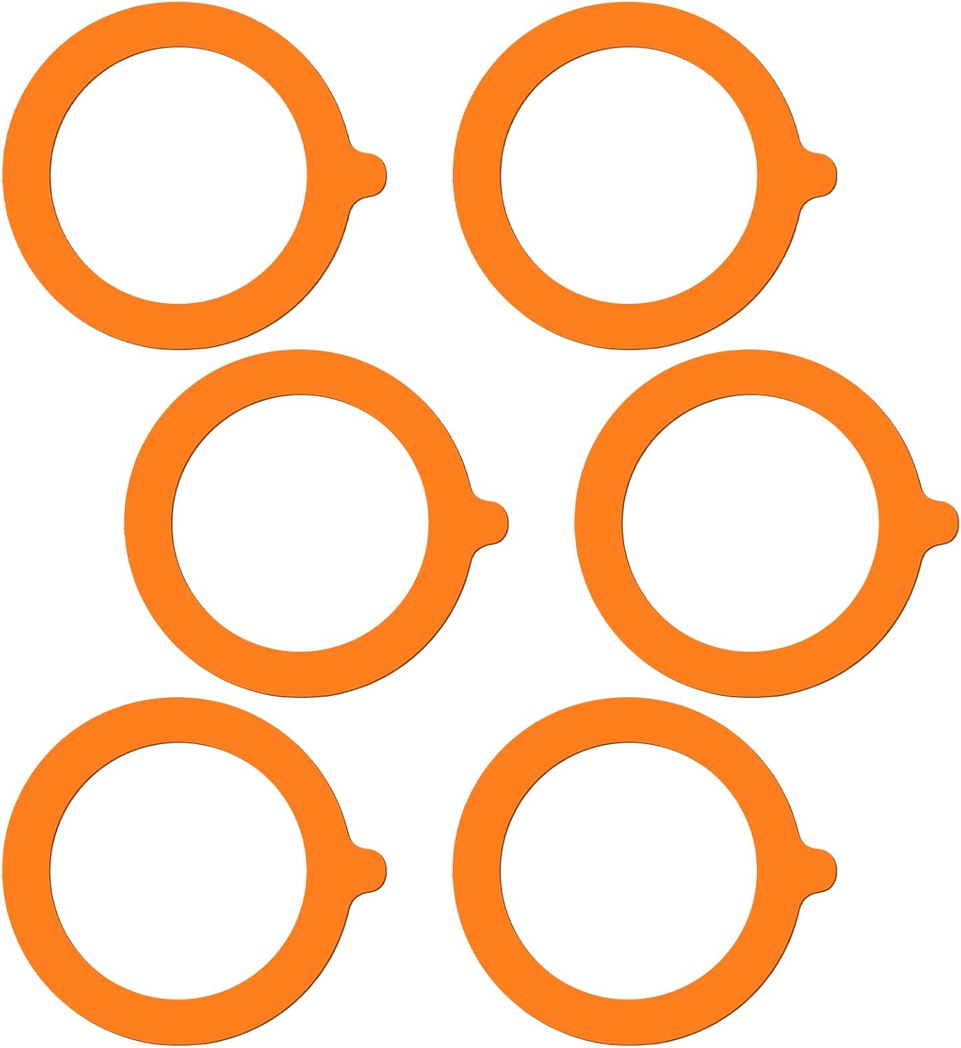 8-Piece Orange silicone Seals for Glass Jars Airtight Canning Gaskets