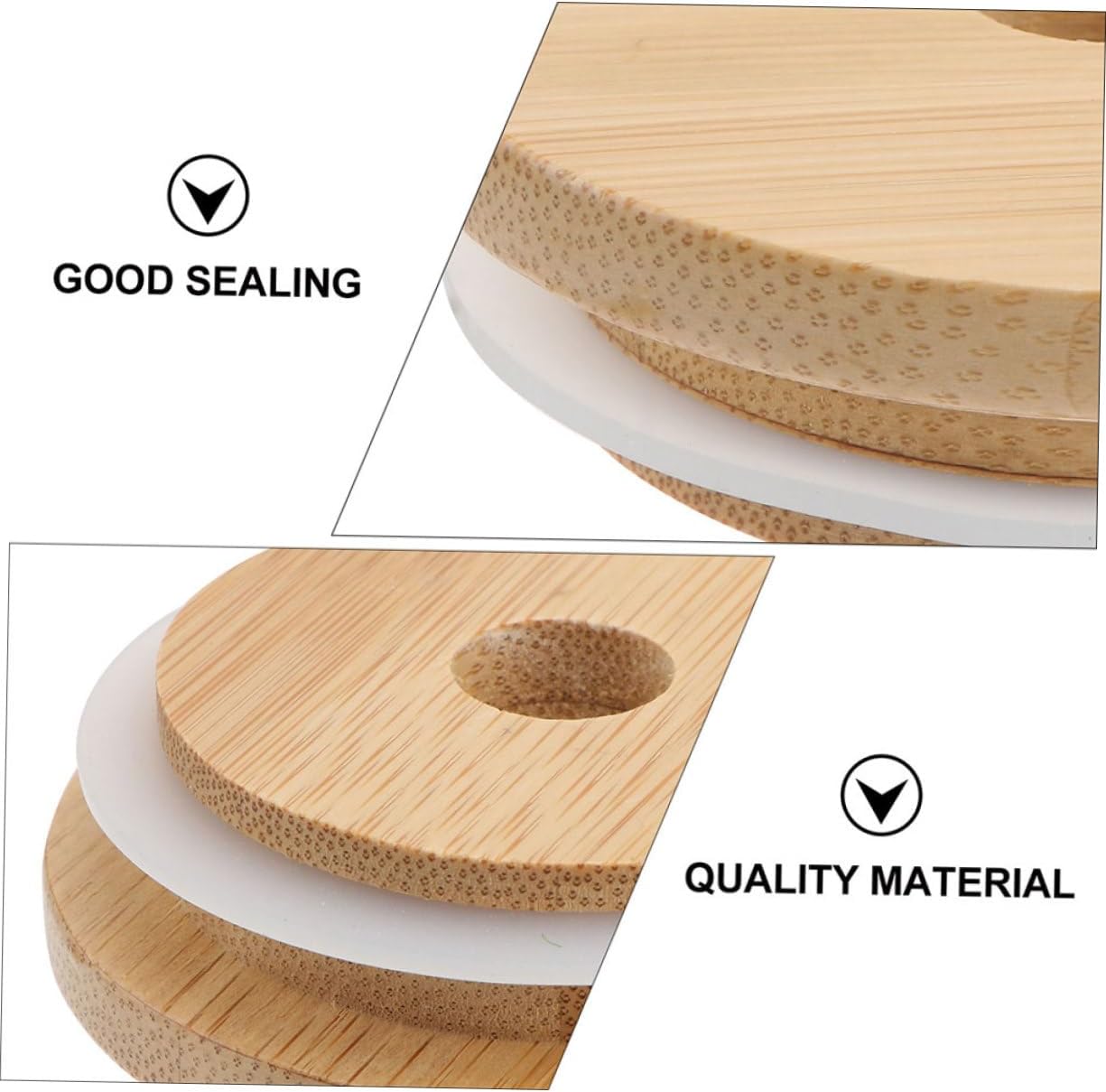 SHOWERORO 4PCS Reusable Mason Jar Lids with Straw Hole