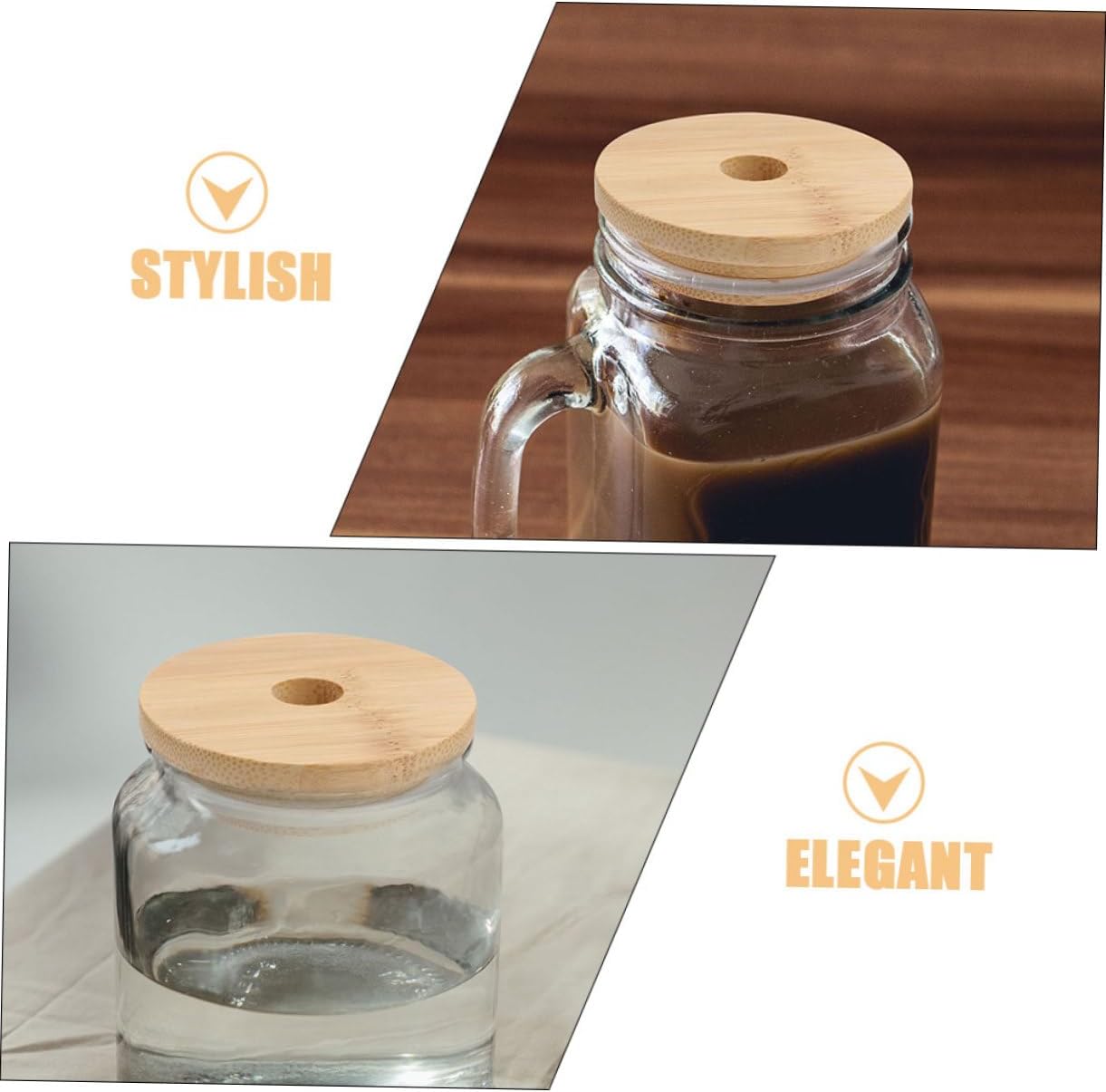 STOBAZA 6pcs Wooden Lids for Mason Jars