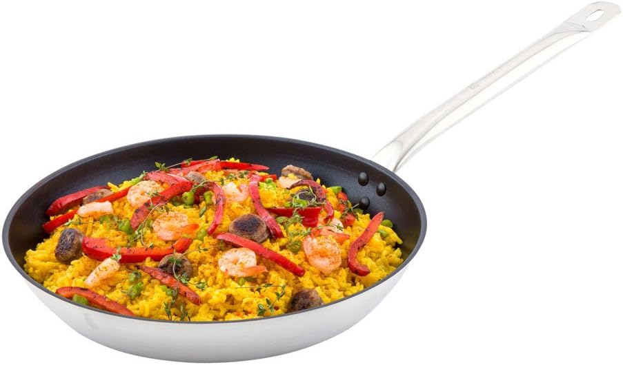 Round Frying Pan Non-Stick Dishwasher-Ready stainless steel