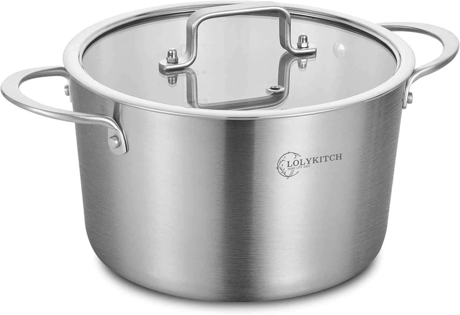 LOLYKITCH Tri-Ply 3 Quarts Stainless Steel Induction Stock Pot
