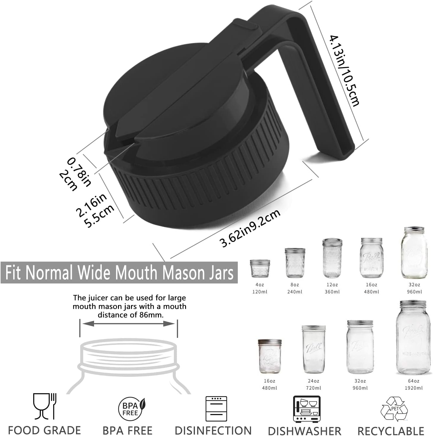 Premium Reusable Mason Jar Lids with Pour Spout by Drsn