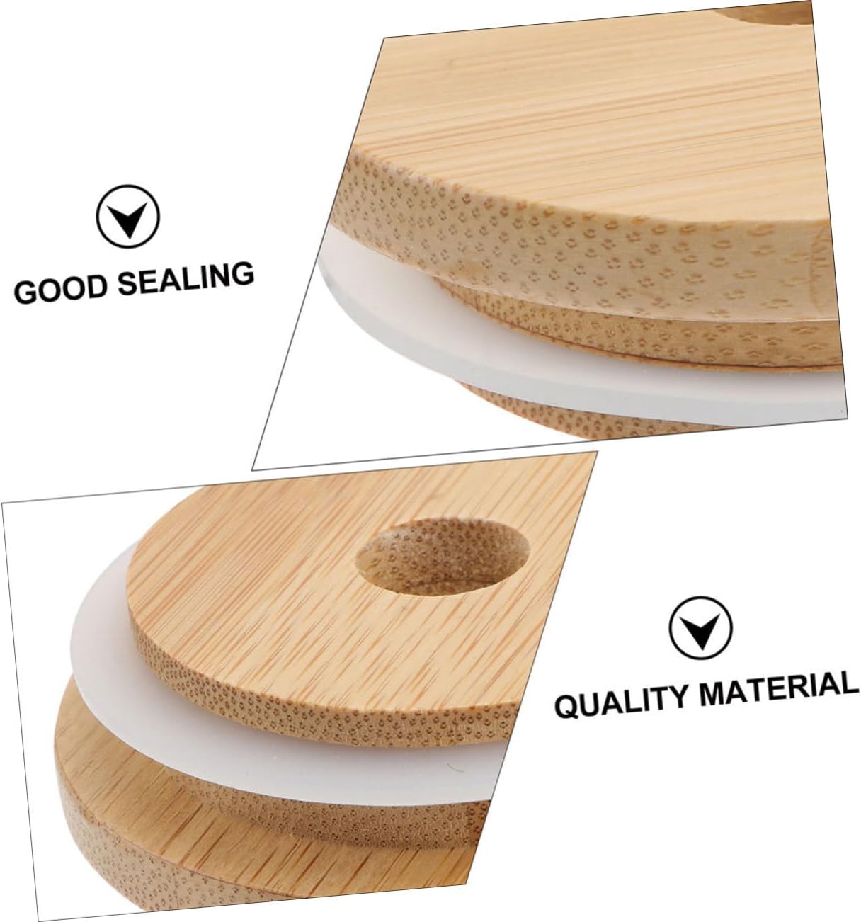4pcs Airtight Jar Lids with Straw Hole for Mason Jars