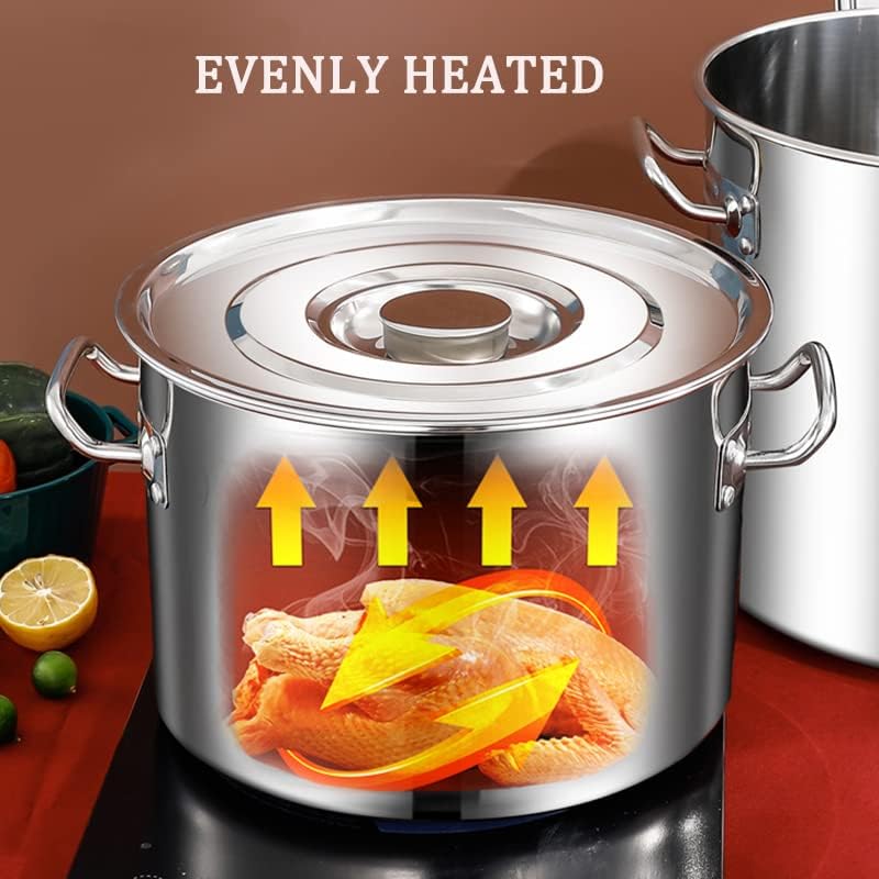 Vivid 45QT Commercial Stainess Steel Stock Pot with Basket Lid