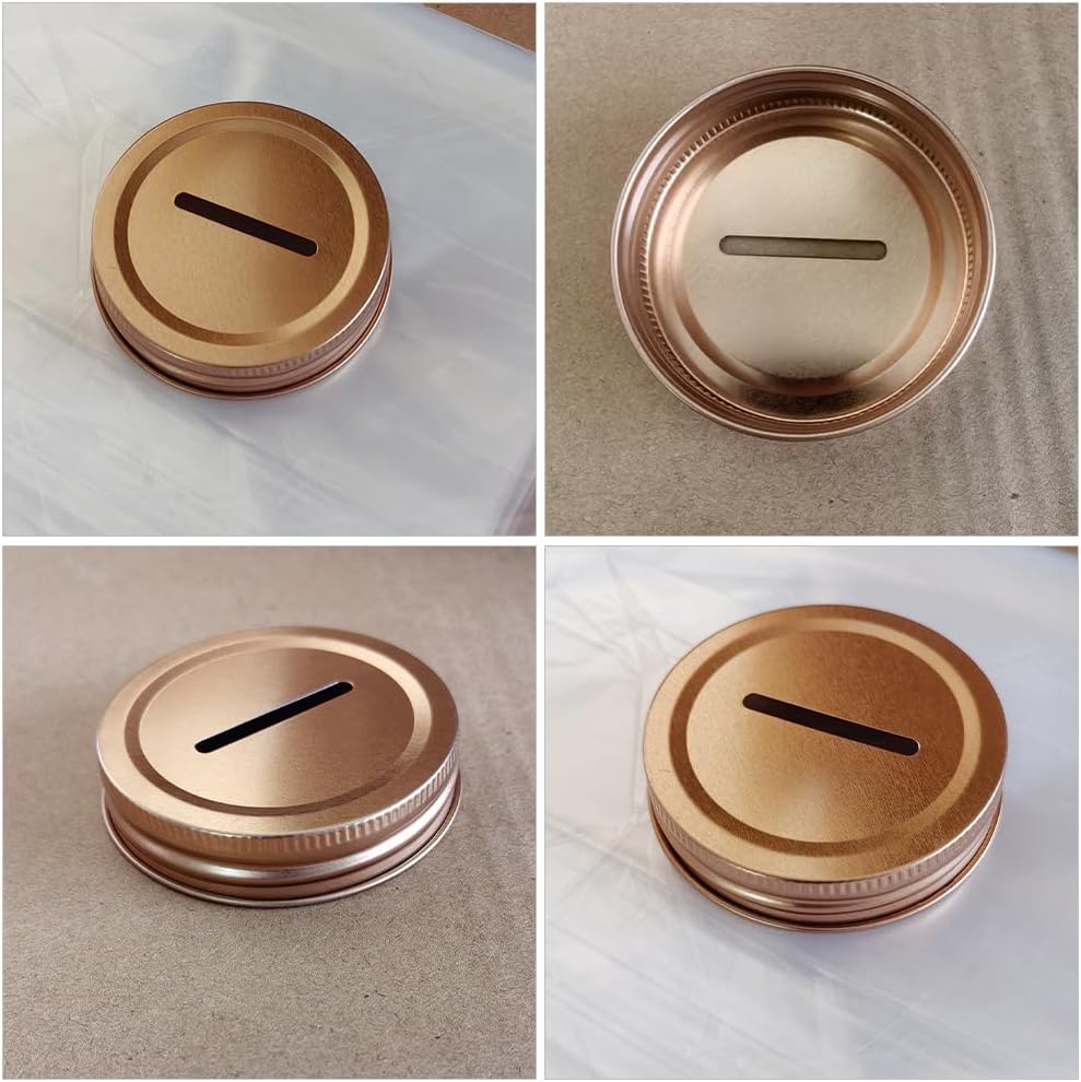 NUOBESTY Coin Slot Bank Lid 12pcs Mason Jar Canning Lid 1