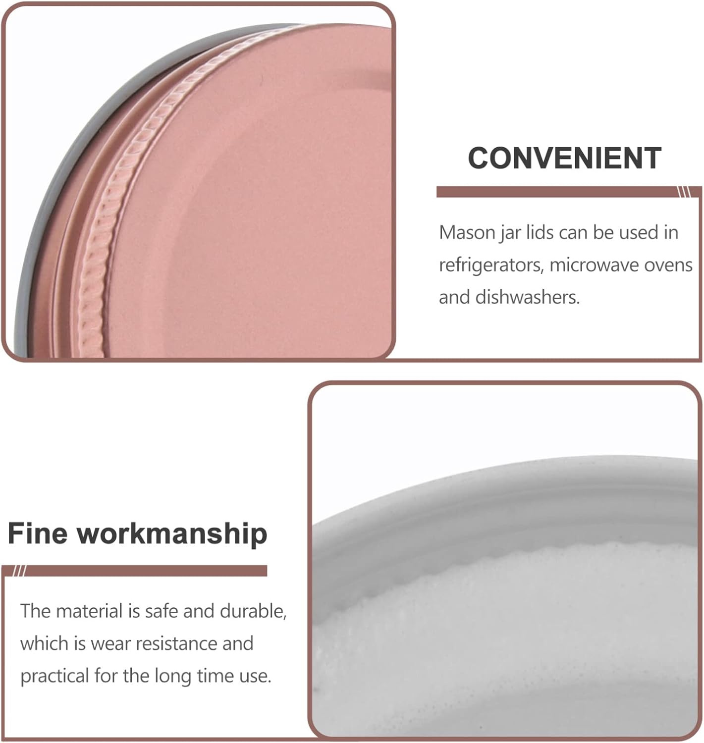 Perfect for storage with 12 rose gold canning lids