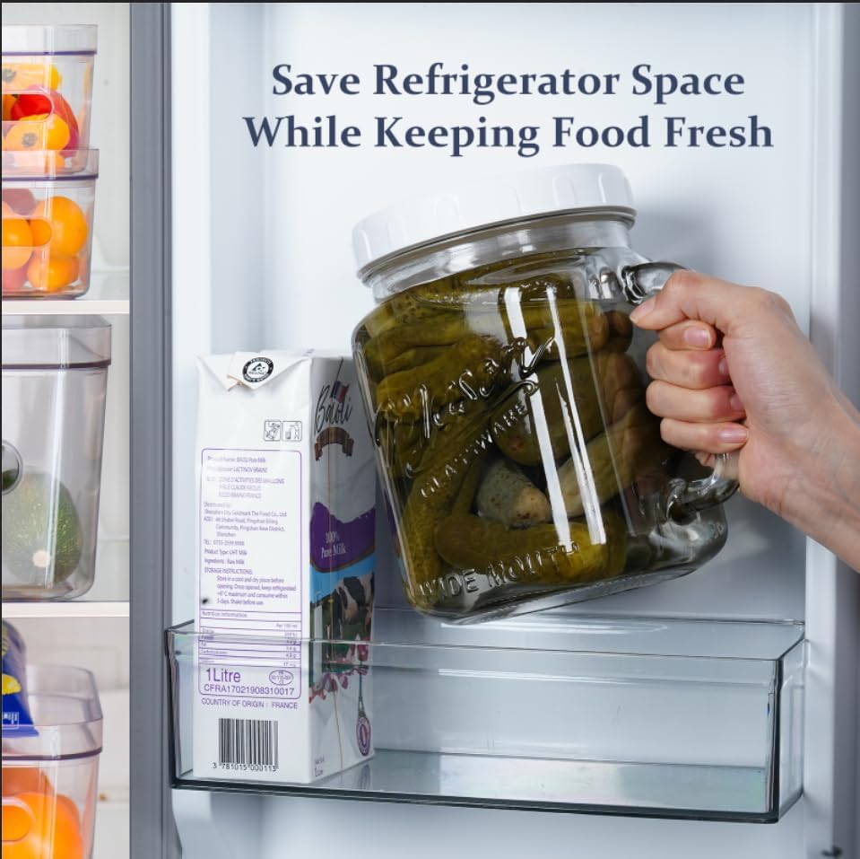 2-Pack Airing Glass Jars with Airtight Lid for Kitchen Storage