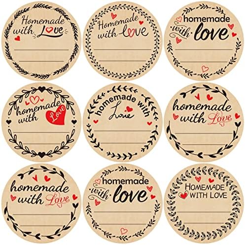 500Pcs 2 Canning Labels with Homemade with Love