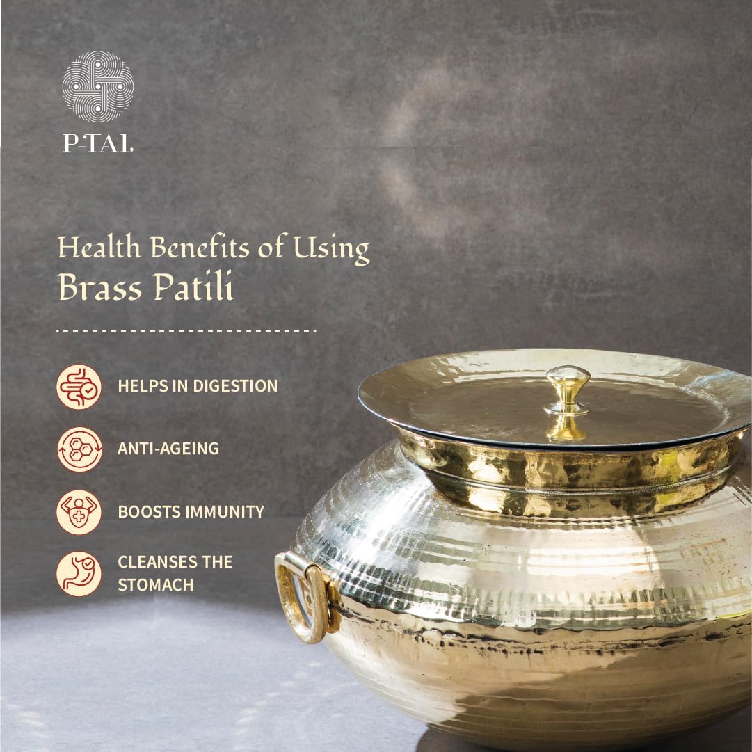 P-TAL Brass Patili 3L with Lid and Handles