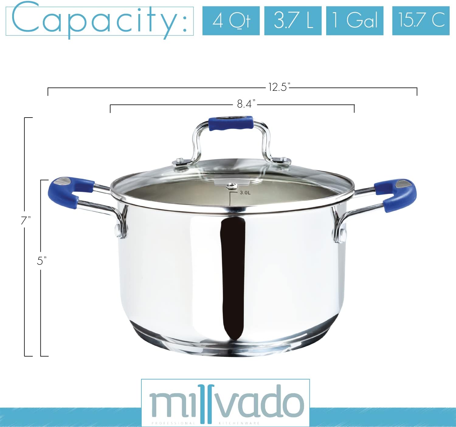 Sturdy 4-Quart Stainless Steel Cookpot
