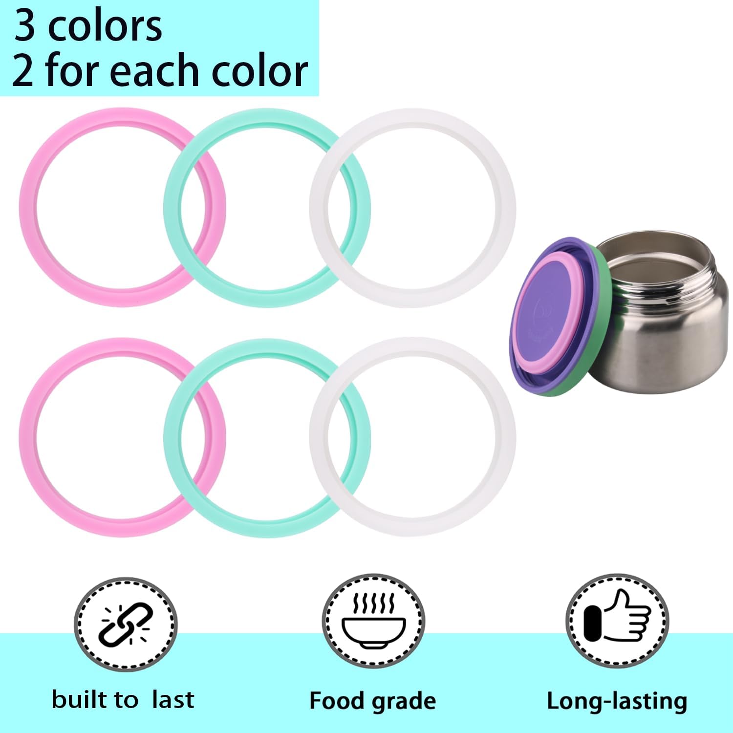 Lid Seal Gasket Set for Bento Boxes