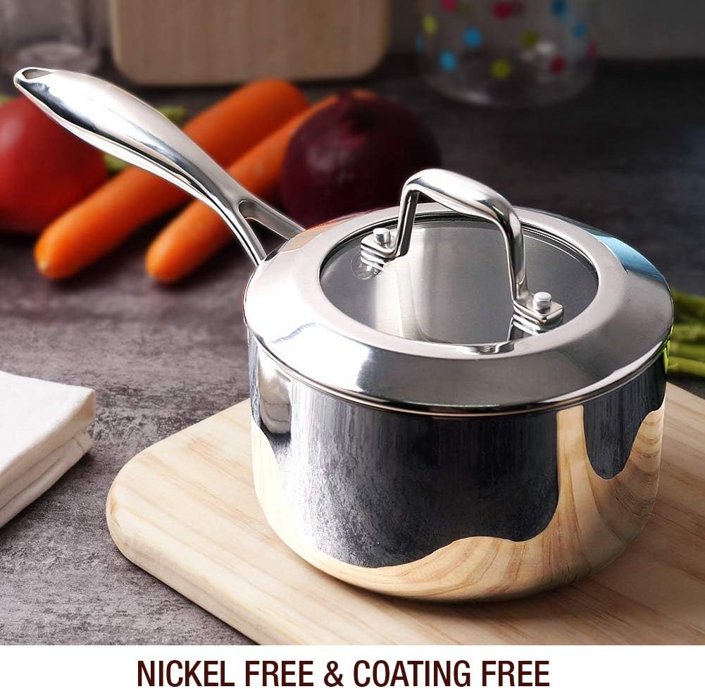 Ergonomic Mirror-Polished 175 QT Sauce Pan