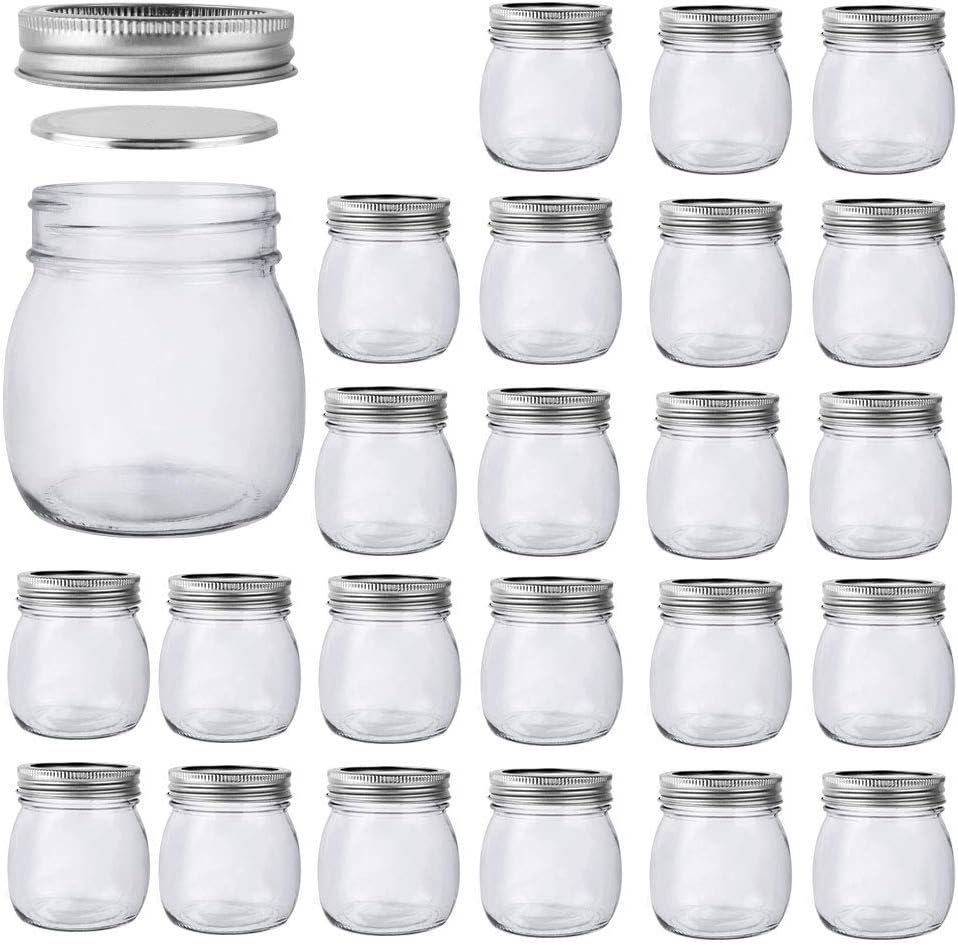 10 oz Mason Jars 24 Pack Clear Glass Storage Containers