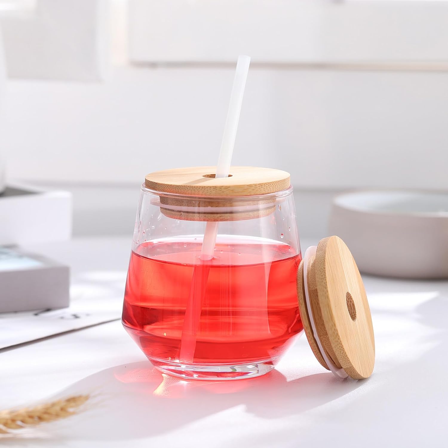 Bamboo and Silicone Yogurt Jar Lids