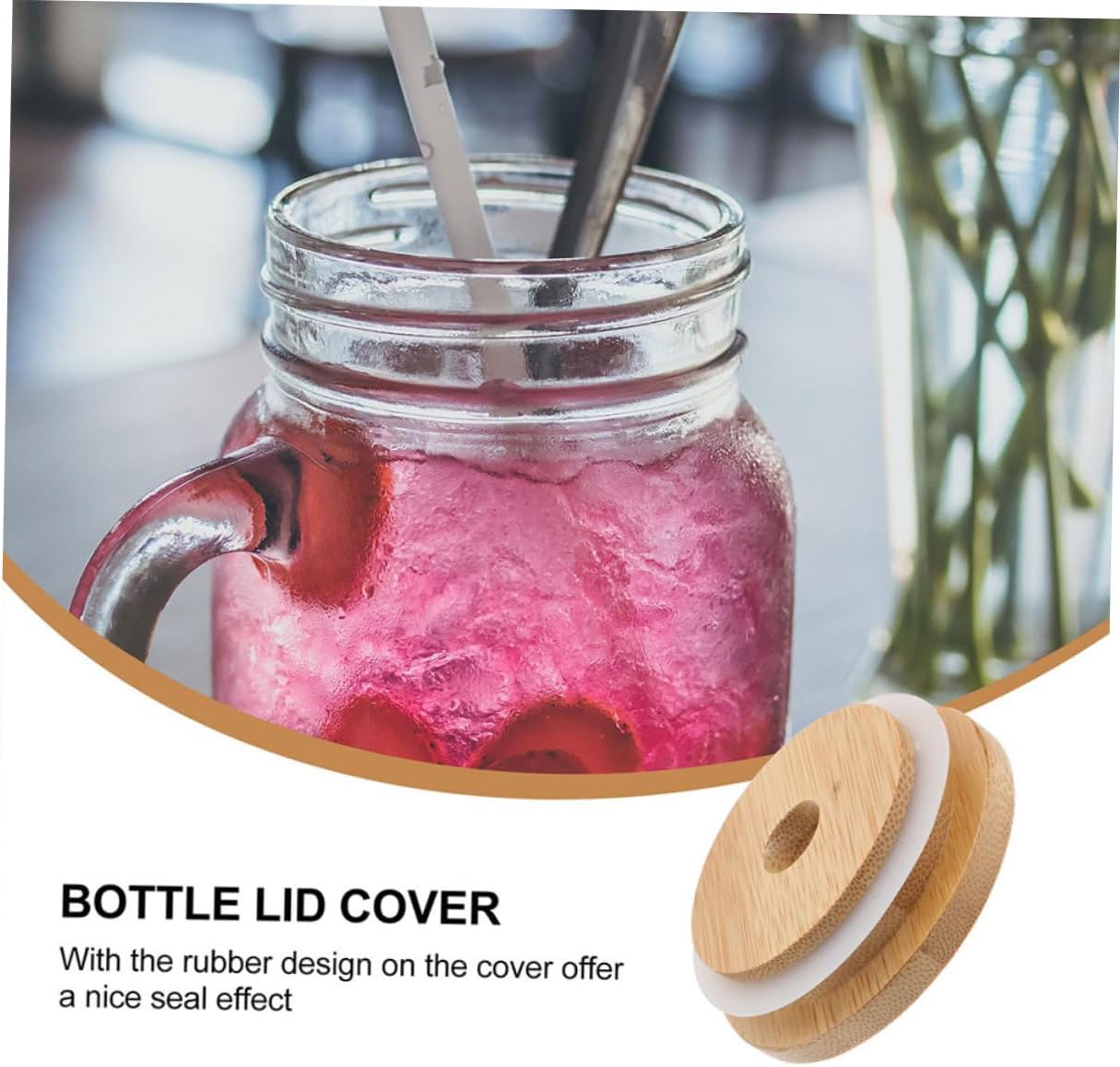 Alipis 4pcs Mason Jar Lids with Straw Holes Reusable Covers for Drinking