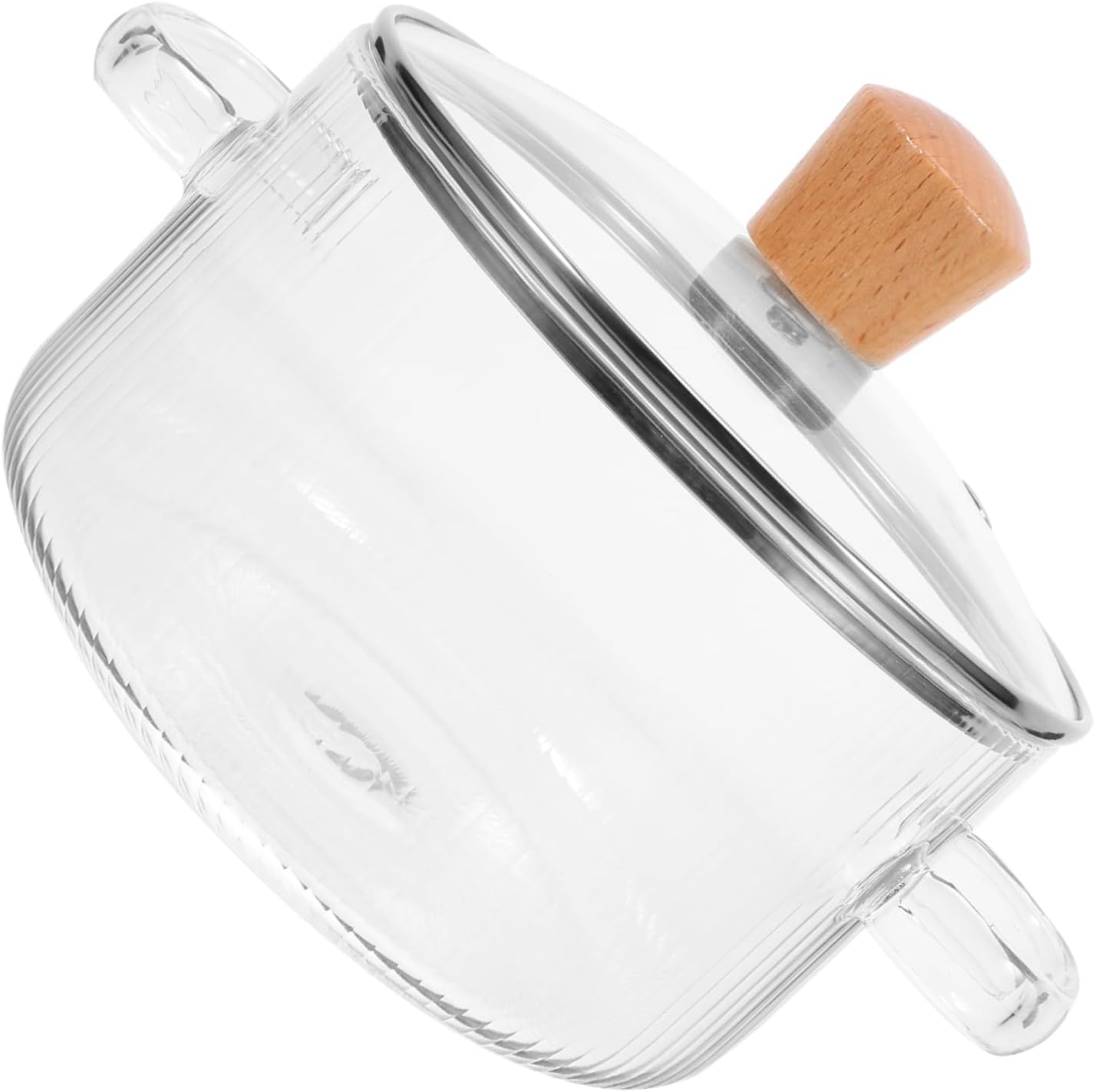 PPZZY Transparent glass cooking pot with lid